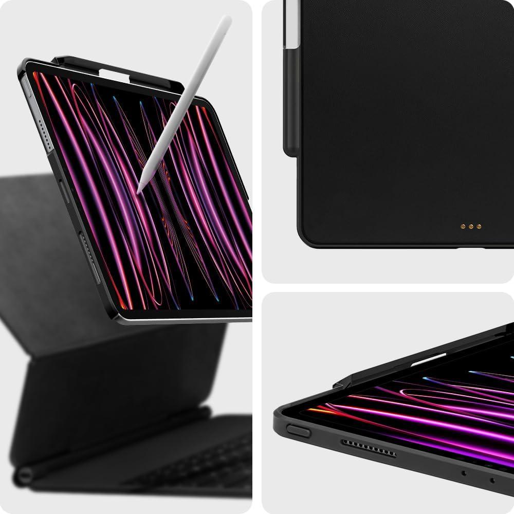 imageSpigen for iPad Pro 129 inch Case M2 6th Generation 2022  5th Generation 2021 Thin Fit Pro Magic Keyboard Compatible with Pencil Holder Keyboard Not Included BlackBlack