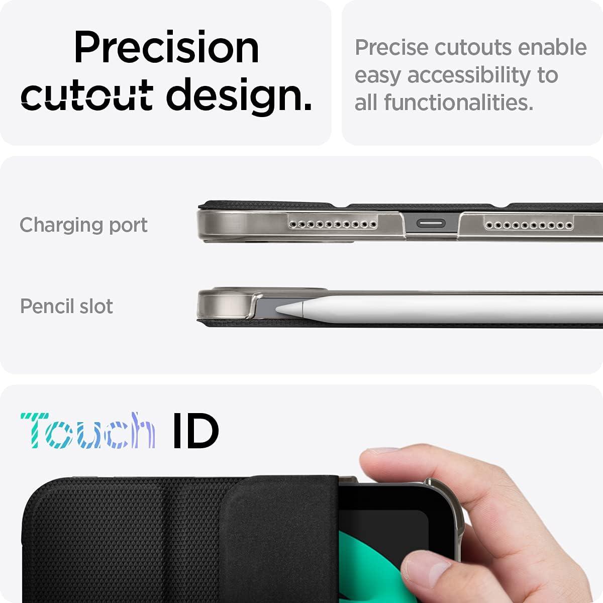 imageSpigen for iPad Pro 13 Inch Case M5M4 20252024 Liquid Air Folio Protective TriFold Cover with Transparent Back Supports Auto WakeSleep BlackBlack