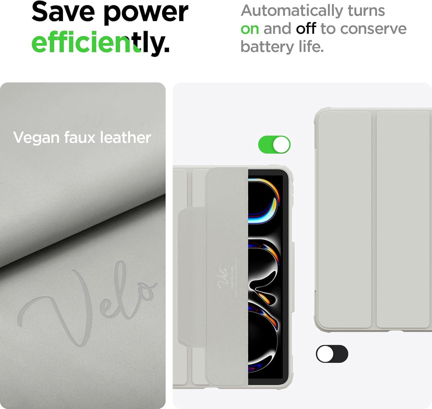 imageSpigen for iPad Pro 13 inch Case M5M4 20252024 with Detachable Magnetic Cover Air Skin Pro Clear Transparent Back and Pencil Holder GrayGray