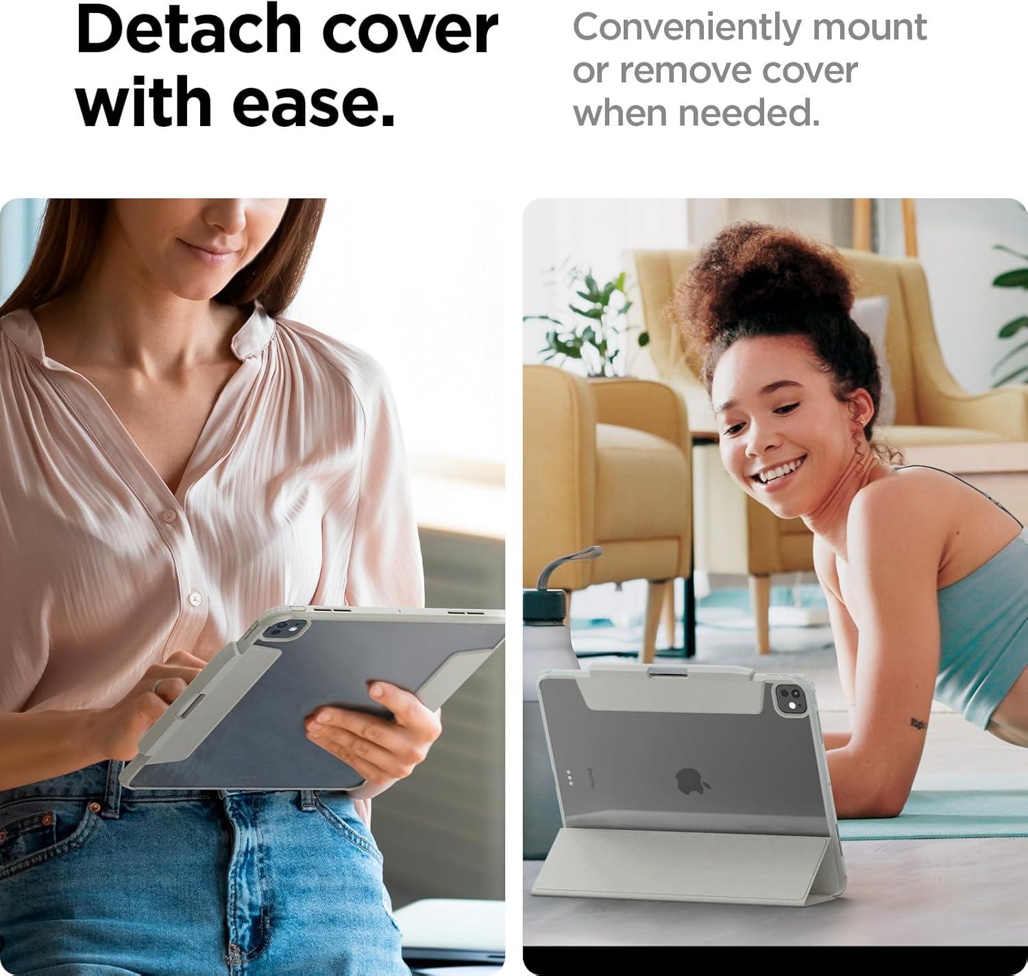 imageSpigen for iPad Pro 13 inch Case M5M4 20252024 with Detachable Magnetic Cover Air Skin Pro Clear Transparent Back and Pencil Holder GrayGray