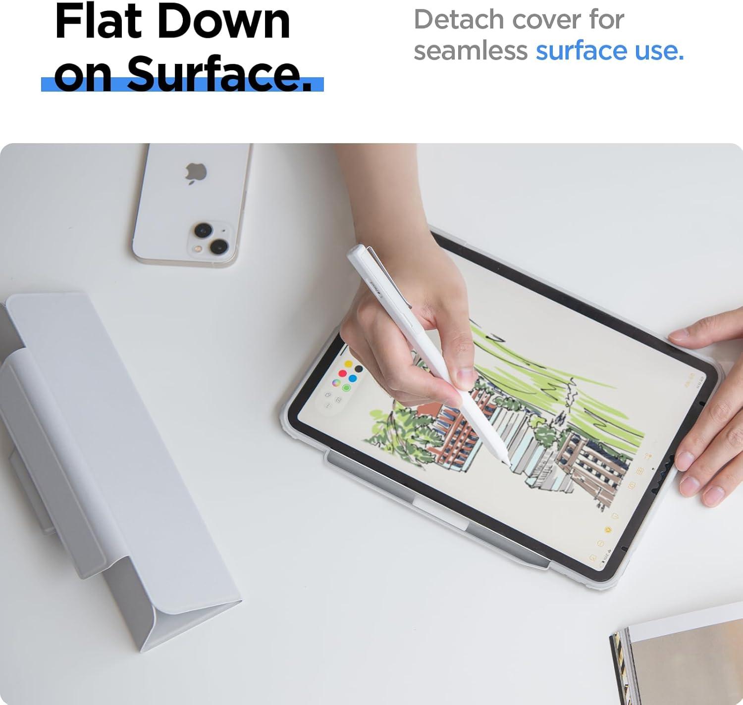 imageSpigen for iPad Pro 13 inch Case M5M4 20252024 with Detachable Magnetic Cover Air Skin Pro Clear Transparent Back and Pencil Holder GrayGray