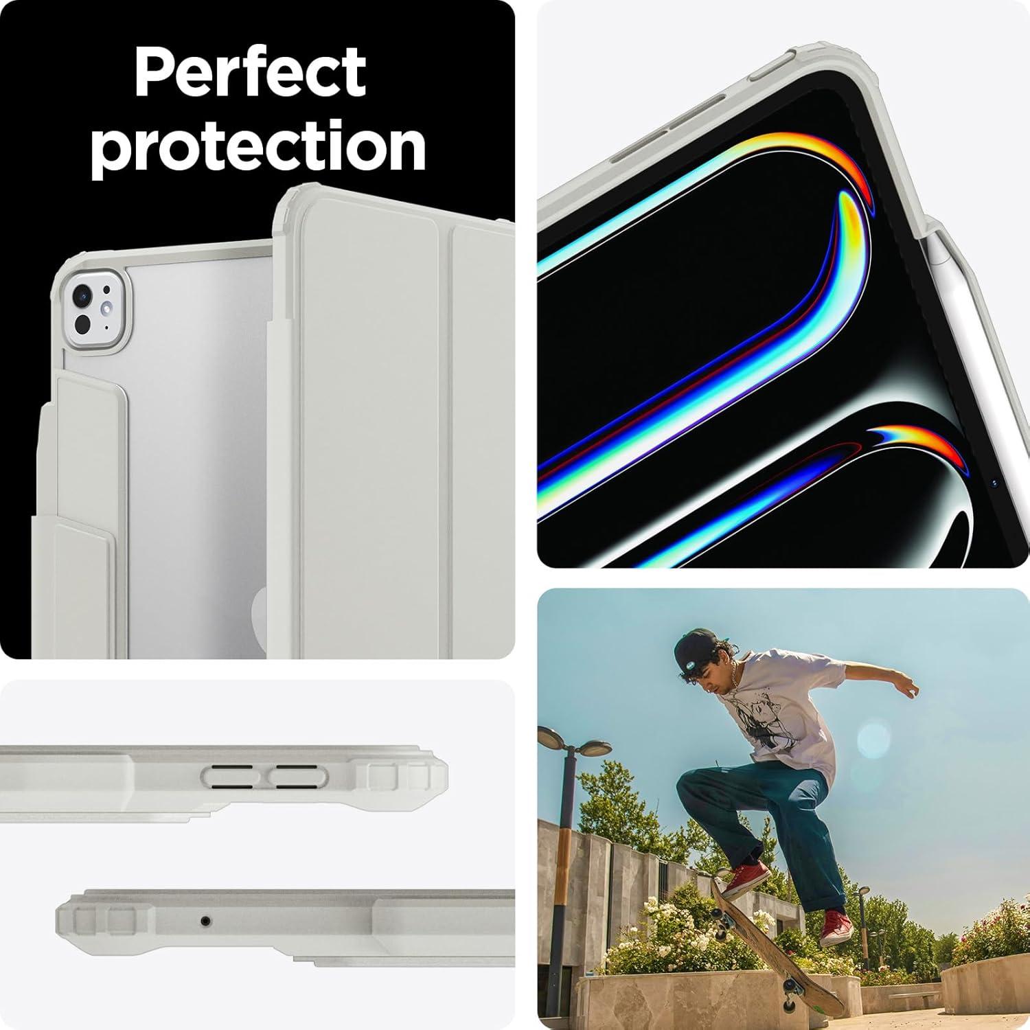 imageSpigen for iPad Pro 13 inch Case M5M4 20252024 with Detachable Magnetic Cover Air Skin Pro Clear Transparent Back and Pencil Holder GrayGray