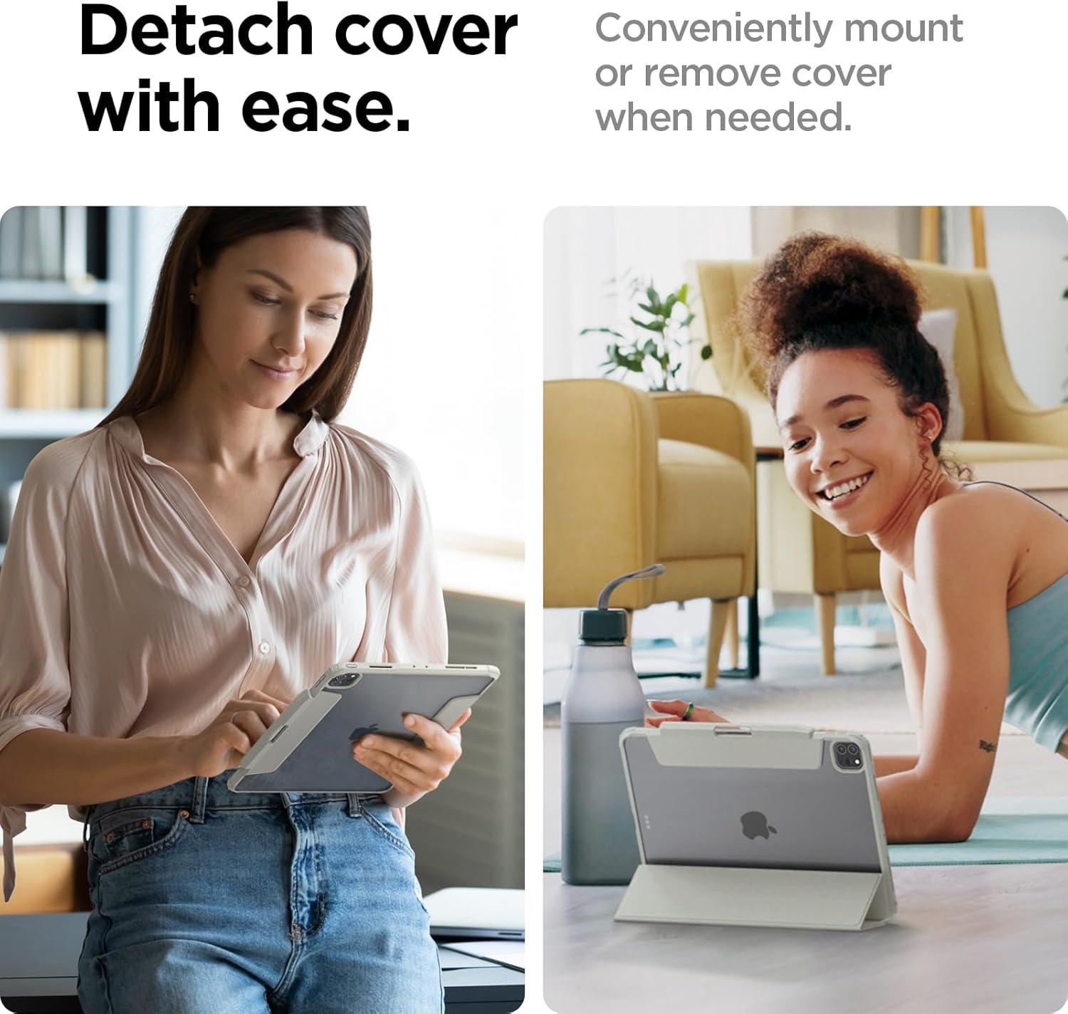 imageSpigen for iPad Pro 13 inch Case M5M4 20252024 with Detachable Magnetic Cover Air Skin Pro Clear Transparent Back and Pencil Holder GrayGray