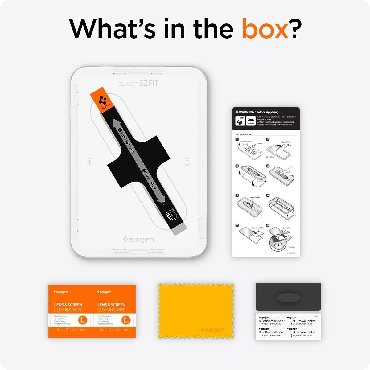 imageSpigen iPad Mini 83 A17 Pro Ultra Hybrid Pro Black amp iPad Mini 7 amp 6 GlastR EZ Fit 1P