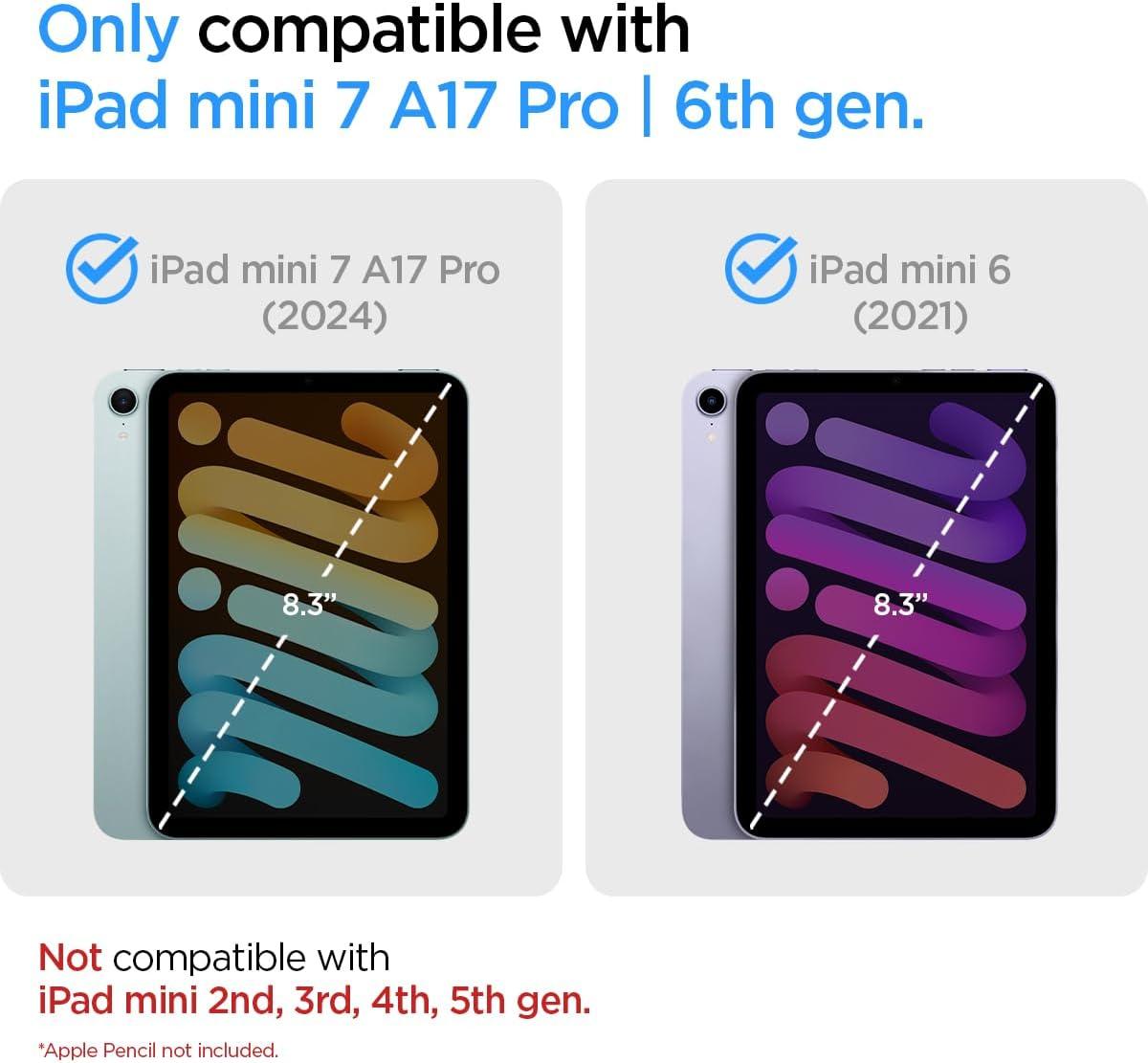 imageSpigen iPad Mini 83 A17 Pro Ultra Hybrid Pro Black amp iPad Mini 7 amp 6 GlastR EZ Fit 1P