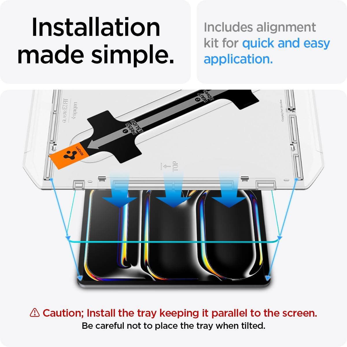 imageSpigen iPad Pro 13 Rugged Armor Pro Black amp Spigen iPad Pro 13 GlastR EZ Fit