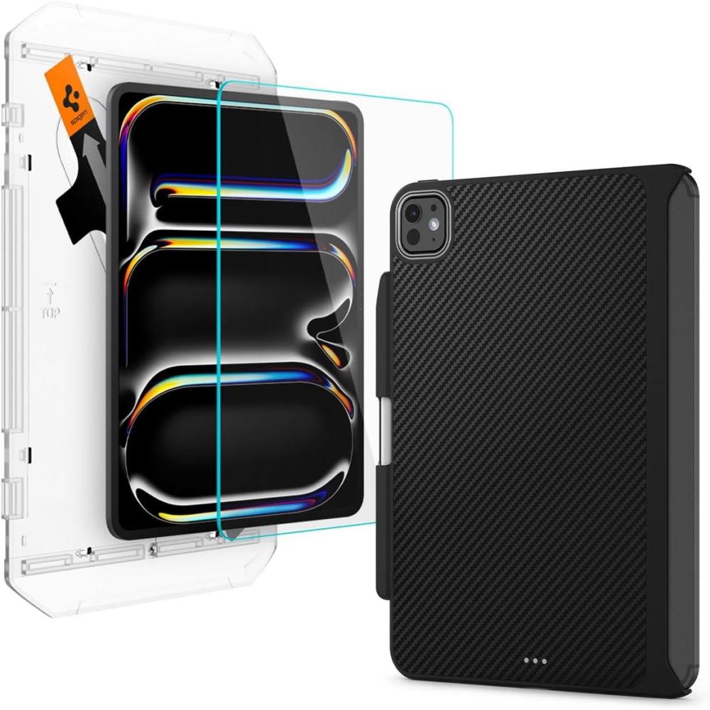imageSpigen iPad Pro 11 Enzo Aramid Black amp Spigen iPad Pro 11 GlastR EZ Fit