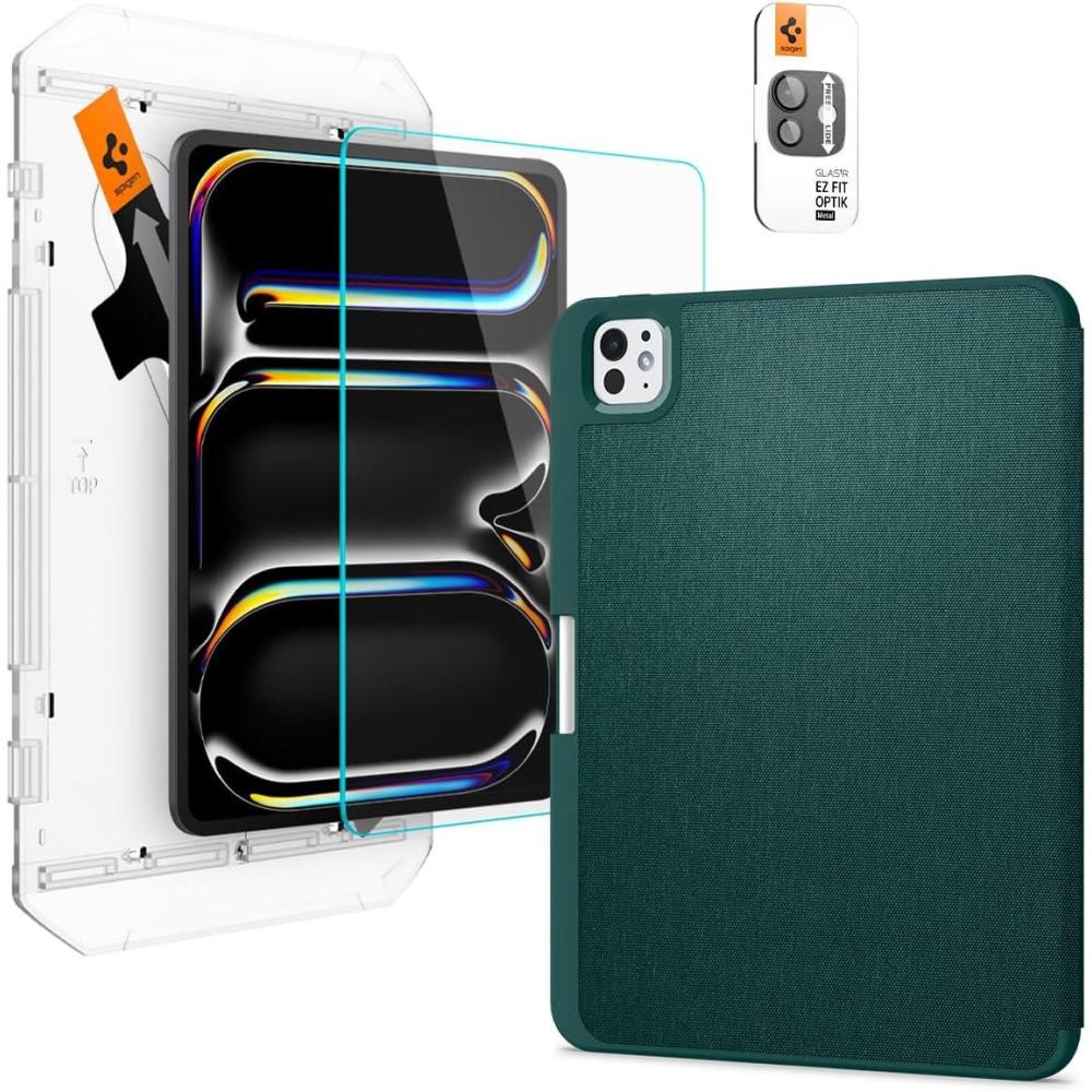 imageSpigen iPad Pro 11 GlastR EZ Fit amp iPad Pro 11 Urban Fit Midnight Green amp iPad Pro Camera Lens Protector