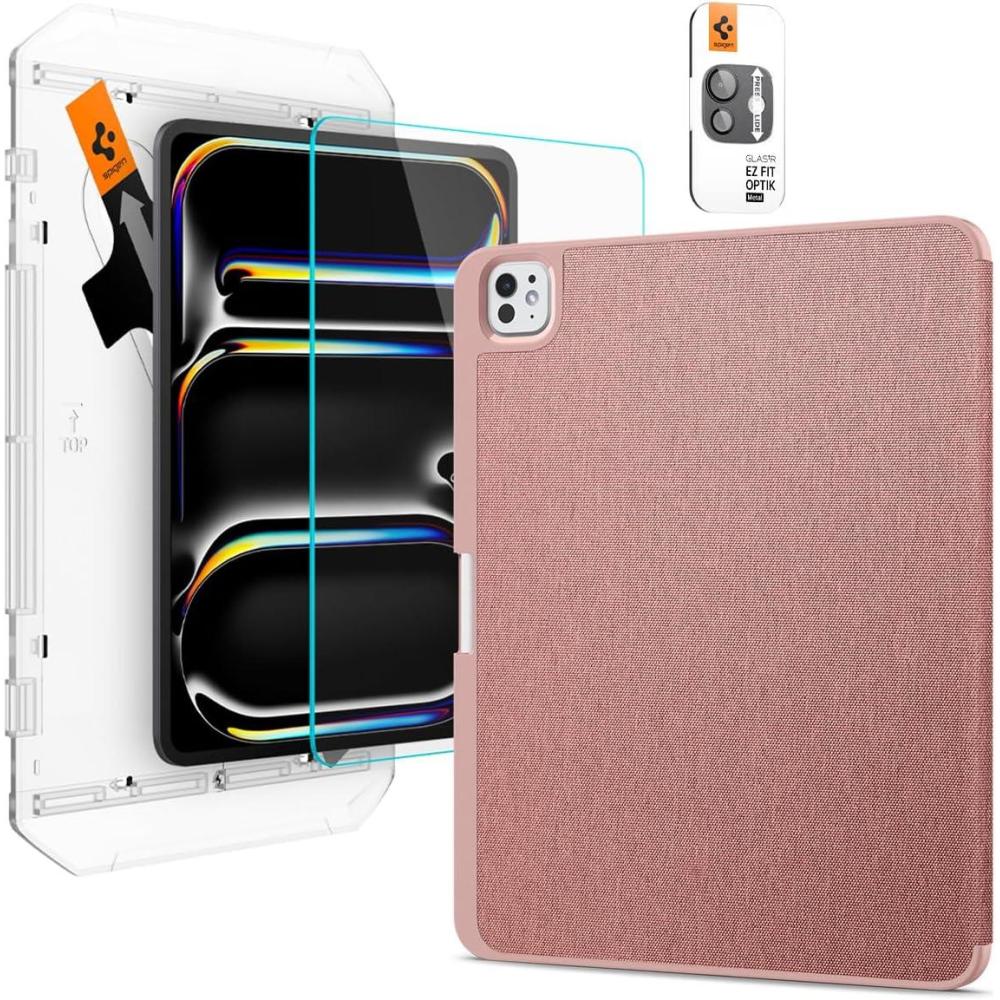 imageSpigen iPad Pro 13 GlastR EZ Fit amp iPad Pro 13 Urban Fit Rose Gold amp iPad Pro Camera Lens Protector