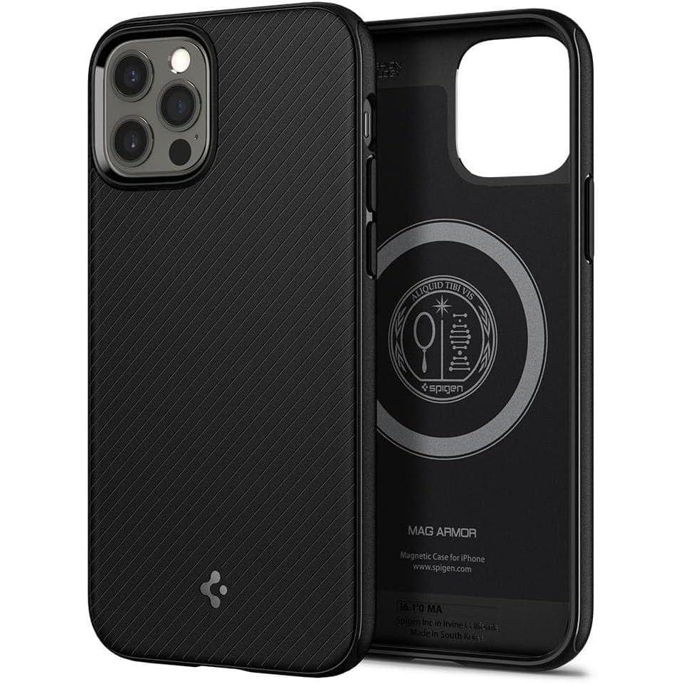 imageSpigen Mag Armor Case Compatible with iPhone 12 Pro and Compatible with iPhone 12 Matte BlackMatte Black