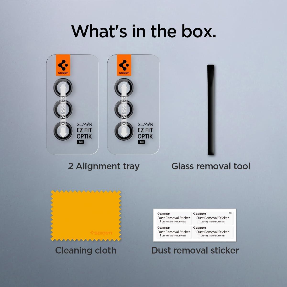 imageSpigen Camera Lens Screen Protector GlasTR EZ Fit Optik Pro Designed for Galaxy S24 Plus S24 FE Case Friendly Black 2 PackOnyx Black