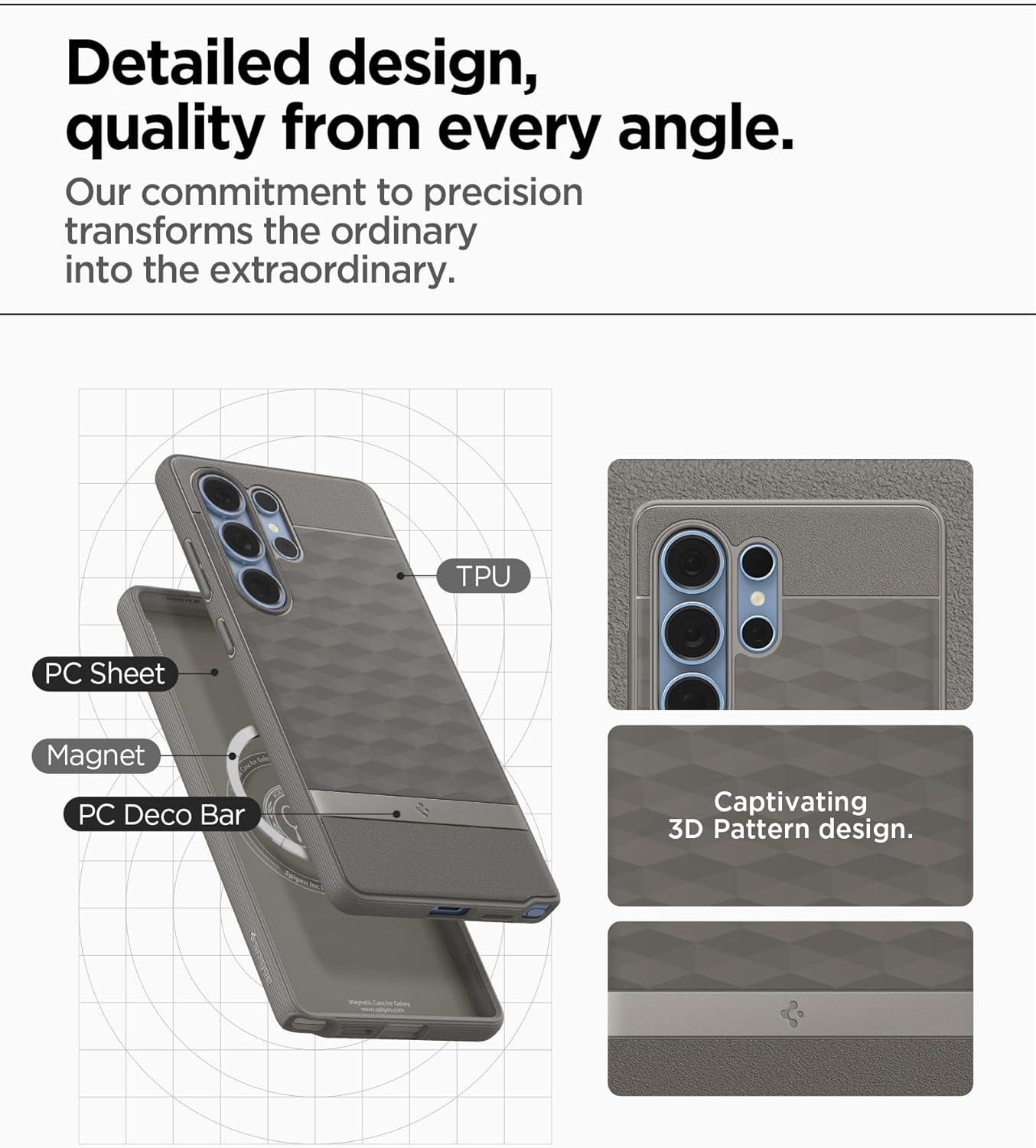 imageSpigen Parallax MagFit Designed for Galaxy S25 Plus Case Fast Wireless Charging 2025 Sage GreenAsh Gray