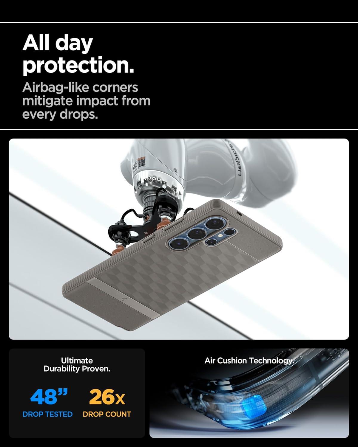 imageSpigen Parallax MagFit Designed for Galaxy S25 Plus Case Fast Wireless Charging 2025 Sage GreenAsh Gray