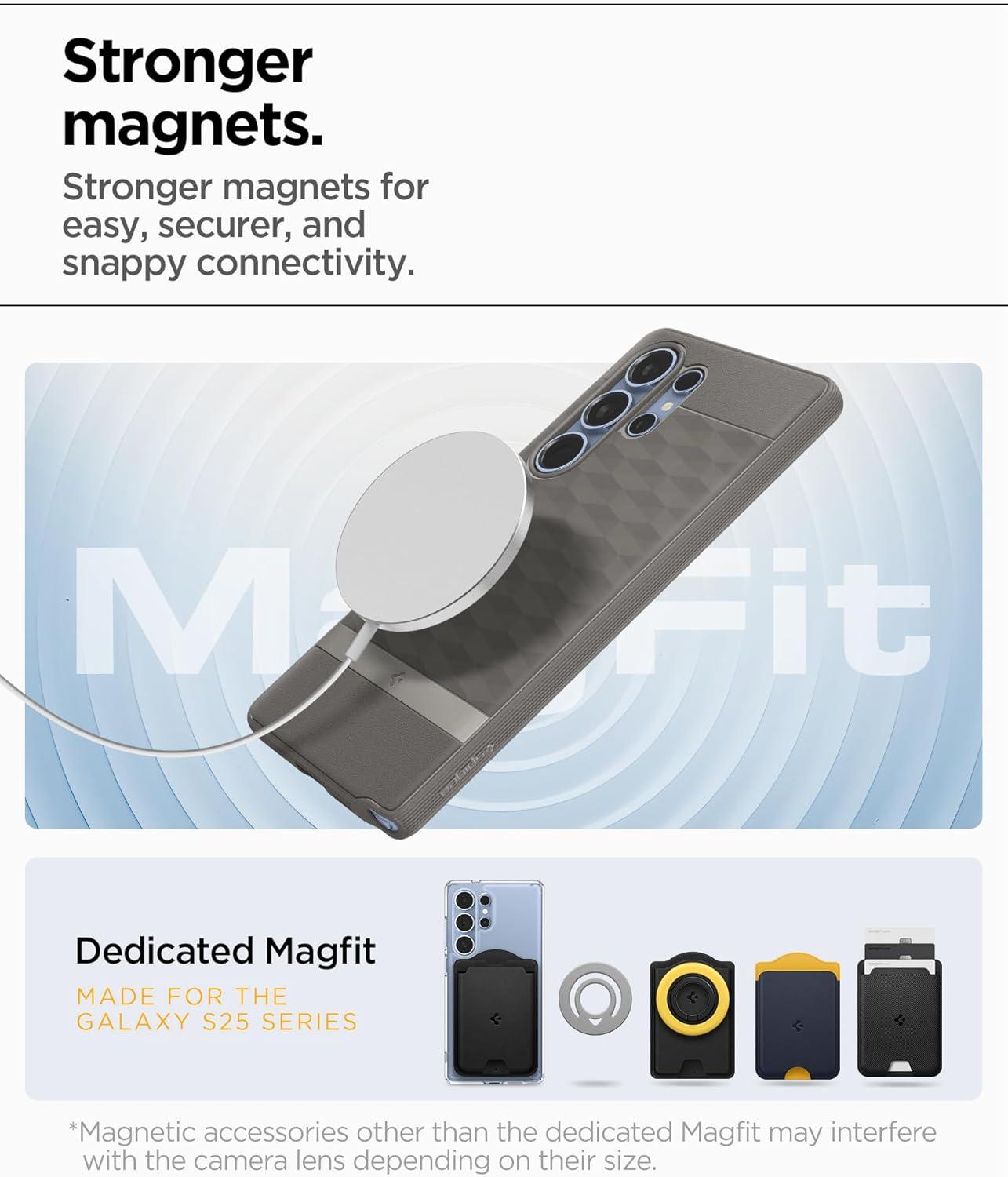 imageSpigen Parallax MagFit Designed for Galaxy S25 Plus Case Fast Wireless Charging 2025 Sage GreenAsh Gray