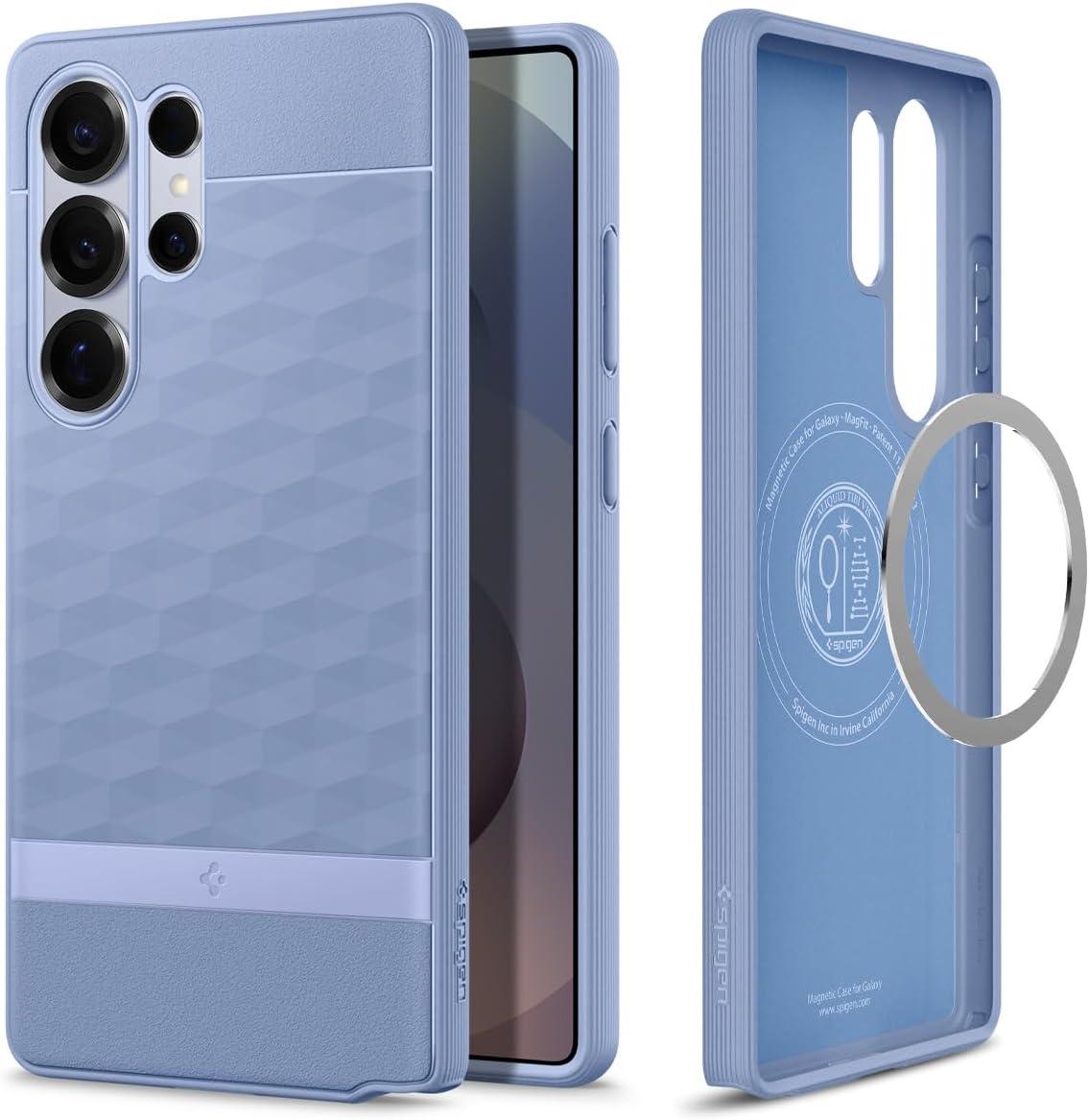 imageSpigen Parallax MagFit Designed for Galaxy S25 Plus Case Fast Wireless Charging 2025 Sage GreenPurpleish