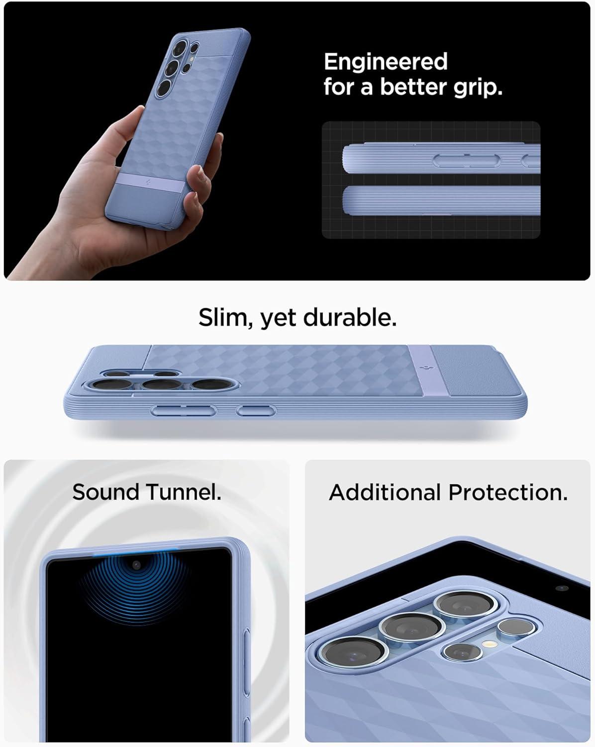 imageSpigen Parallax MagFit Designed for Galaxy S25 Plus Case Fast Wireless Charging 2025 Sage GreenPurpleish