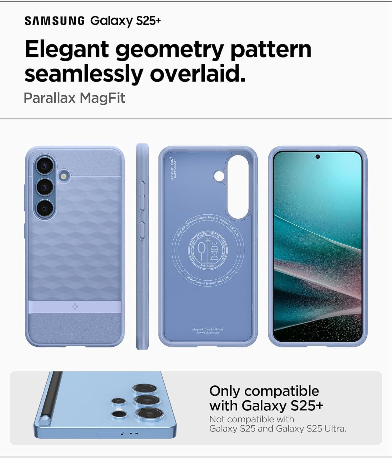 imageSpigen Parallax MagFit Designed for Galaxy S25 Plus Case Fast Wireless Charging 2025 Sage GreenPurpleish