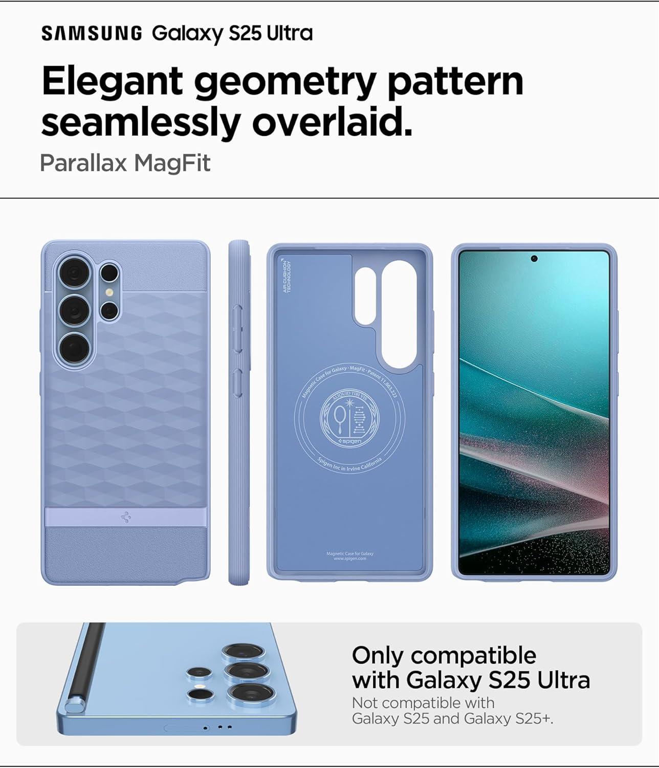 imageSpigen Parallax MagFit Designed for Galaxy S25 Plus Case Fast Wireless Charging 2025 Sage GreenPurpleish