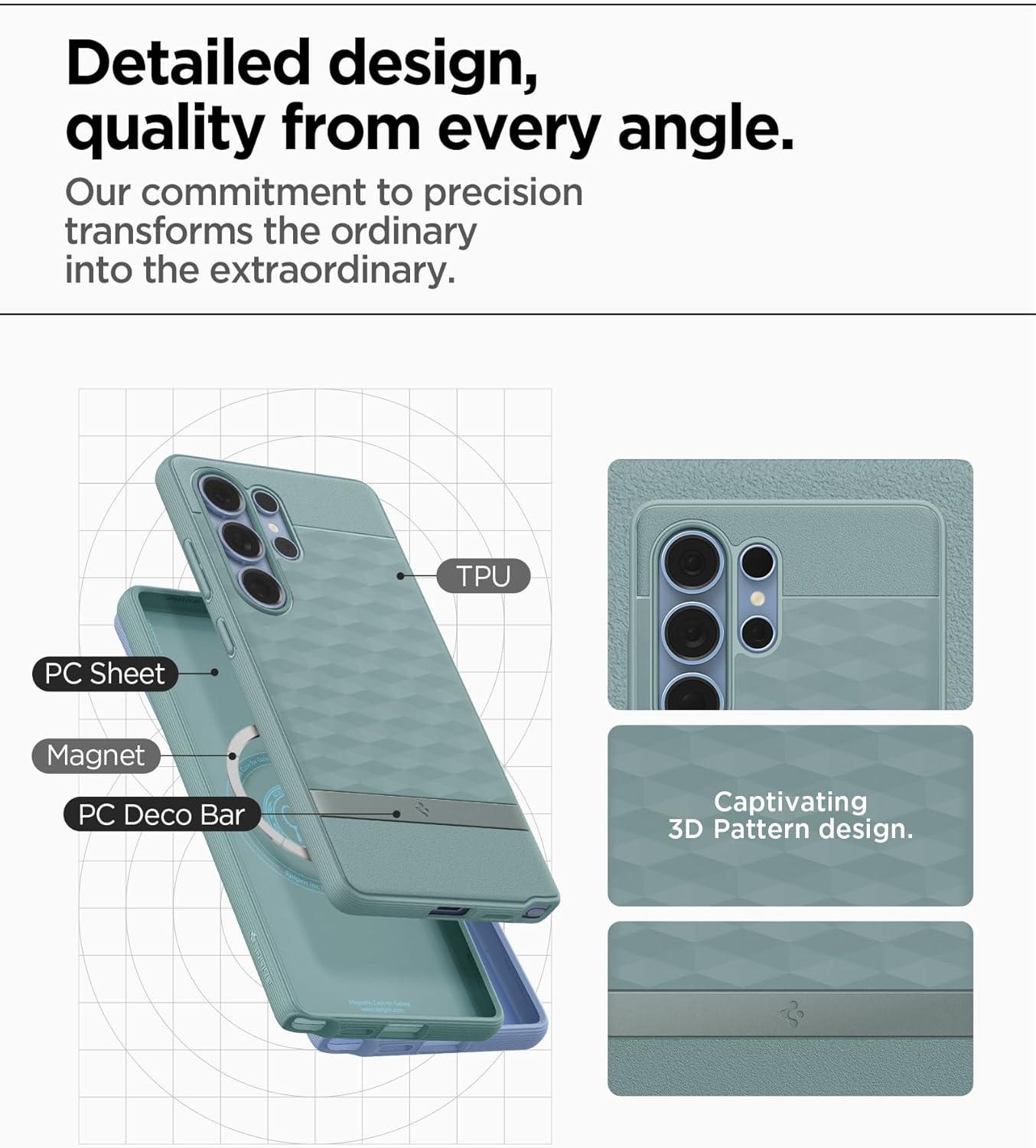 imageSpigen Parallax MagFit Designed for Galaxy S25 Plus Case Fast Wireless Charging 2025 Sage GreenSage Green