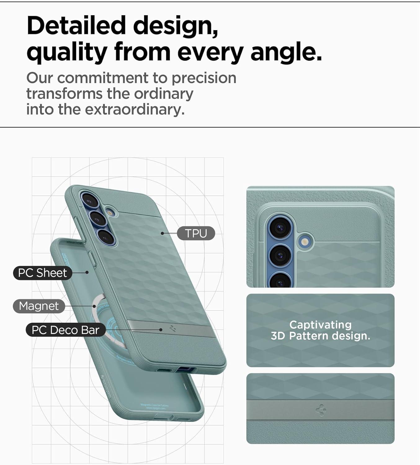 imageSpigen Parallax MagFit Designed for Galaxy S25 Plus Case Fast Wireless Charging 2025 Sage GreenSage Green