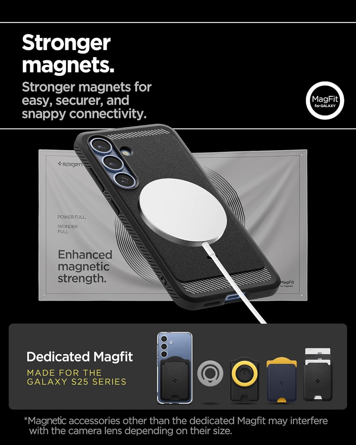 imageSpigen Rugged Armor MagFit Designed for Galaxy S25 Plus Case Fast Wireless ChargingMagnet for Galaxy 2025 Matte BlackMatte Black