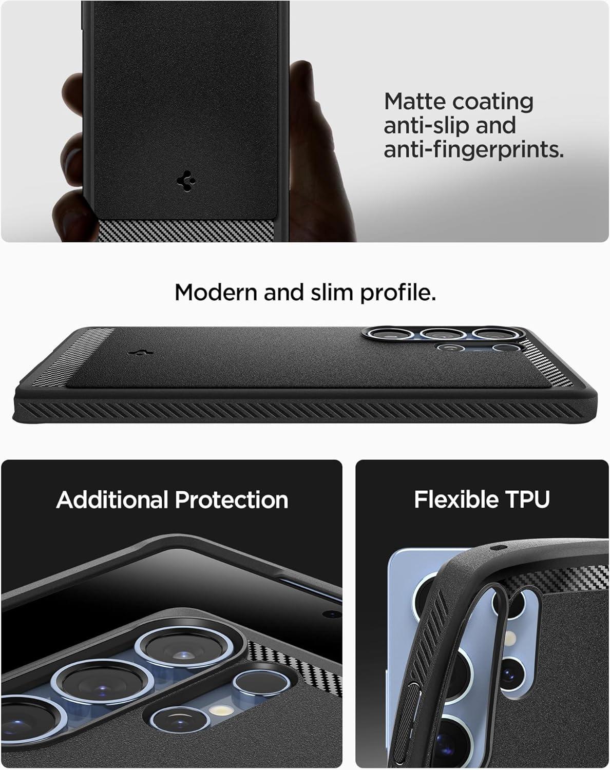 imageSpigen Rugged Armor MagFit Designed for Galaxy S25 Plus Case Fast Wireless ChargingMagnet for Galaxy 2025 Matte BlackMatte Black