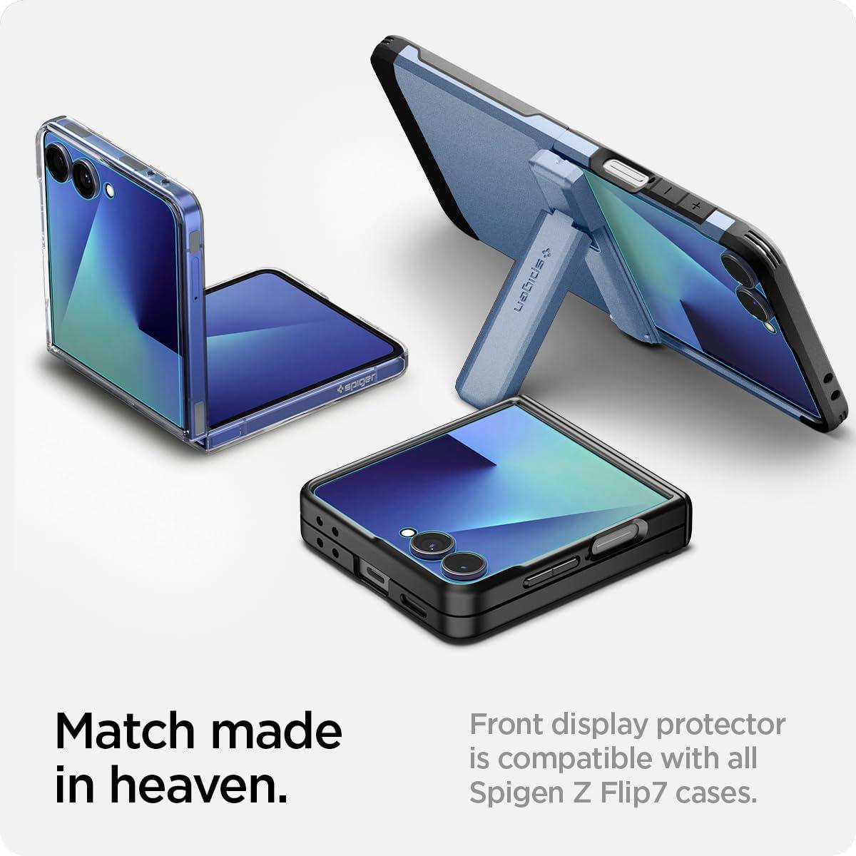 imageSpigen Tempered Glass Screen Protector GlasTR EZ FIT designed for Galaxy Z Flip 7 Case Friendly 2 PackGalaxy Z Flip 7