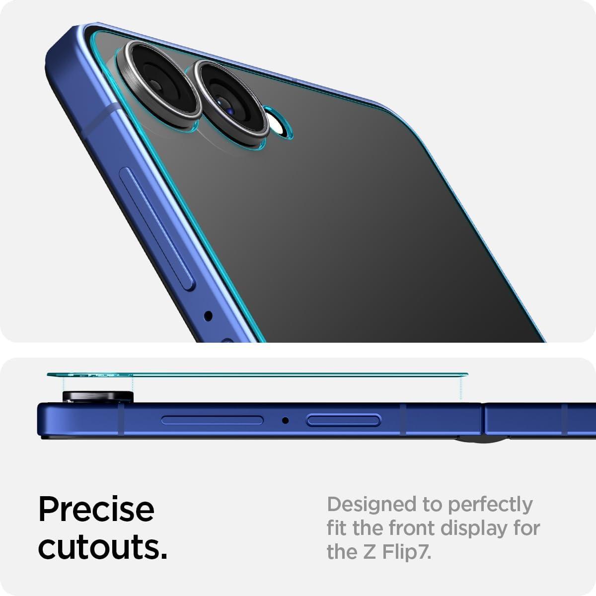 imageSpigen Tempered Glass Screen Protector GlasTR EZ FIT designed for Galaxy Z Flip 7 Case Friendly 2 PackGalaxy Z Flip 7