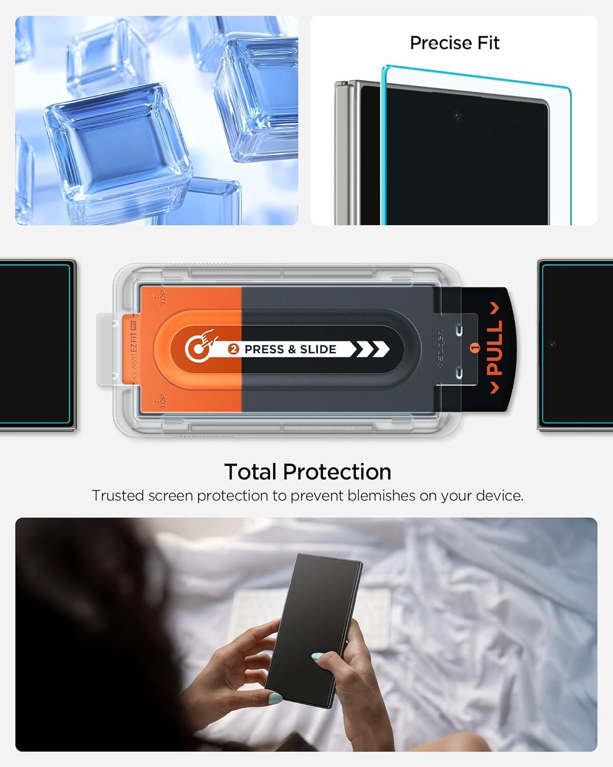 imageSpigen Tempered Glass Screen Protector GlasTR EZ FIT designed for Galaxy Z Flip 7 Case Friendly 2 PackGalaxy Z Fold 7
