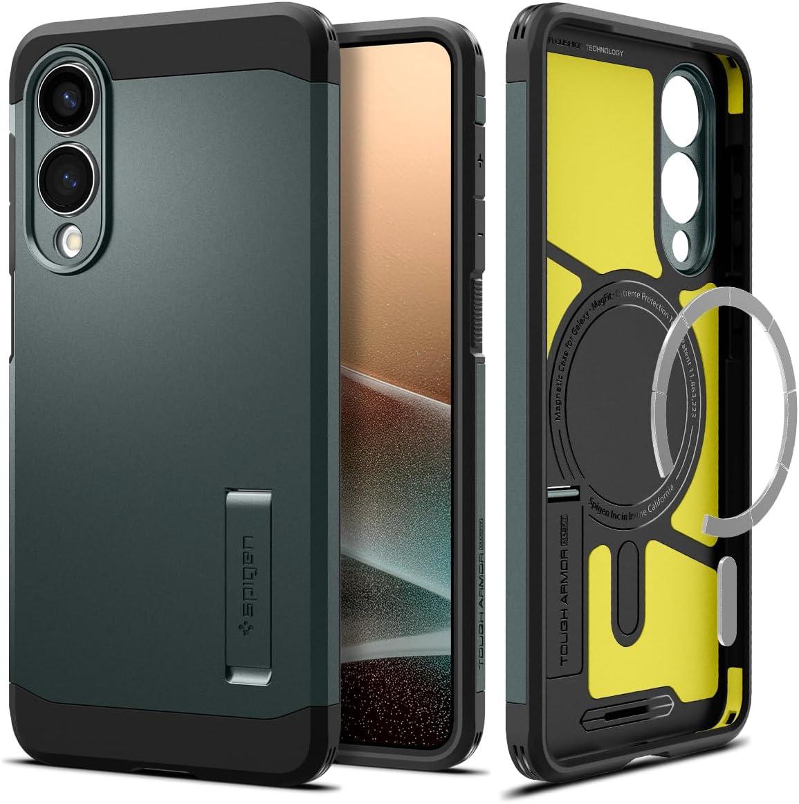 imageSpigen Tough Armor Ai MagFit Designed for Galaxy S25 Plus Case Kickstand Fast Wireless Charging 2025 Abyss Green Ai MagFit Kickstand 2025Abyss Green