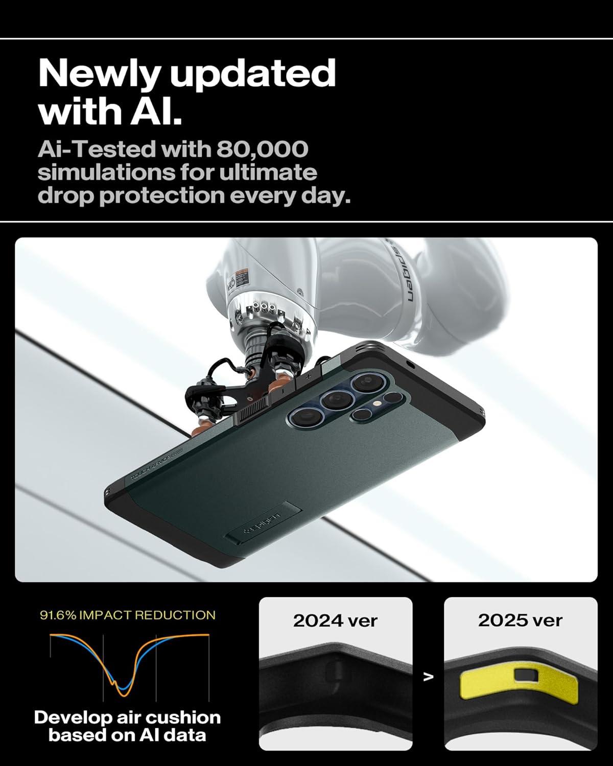 imageSpigen Tough Armor Ai MagFit Designed for Galaxy S25 Plus Case Kickstand Fast Wireless Charging 2025 Abyss Green Ai MagFit Kickstand 2025Abyss Green