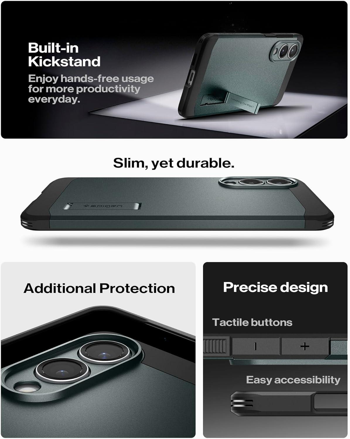 imageSpigen Tough Armor Ai MagFit Designed for Galaxy S25 Plus Case Kickstand Fast Wireless Charging 2025 Abyss Green Ai MagFit Kickstand 2025Abyss Green