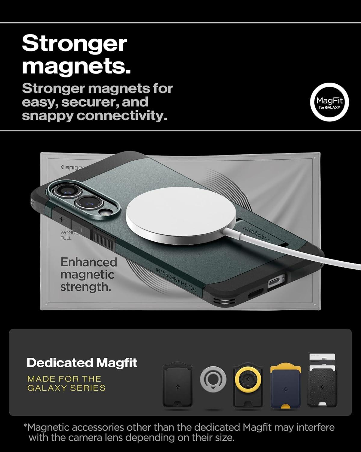 imageSpigen Tough Armor Ai MagFit Designed for Galaxy S25 Plus Case Kickstand Fast Wireless Charging 2025 Abyss Green Ai MagFit Kickstand 2025Abyss Green