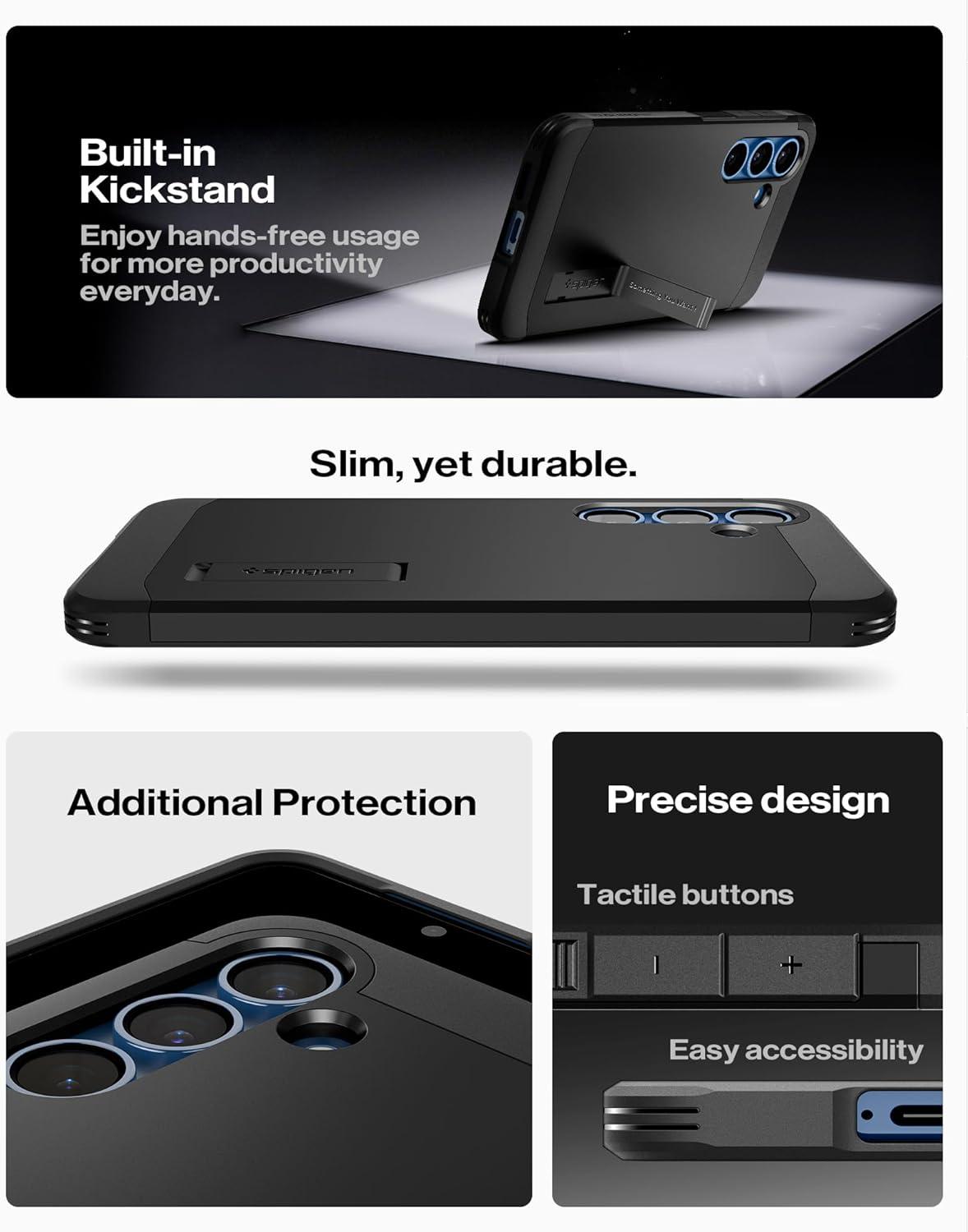 imageSpigen Tough Armor Ai MagFit Designed for Galaxy S25 Plus Case Kickstand Fast Wireless Charging 2025 Abyss Green Ai MagFit Kickstand 2025Black