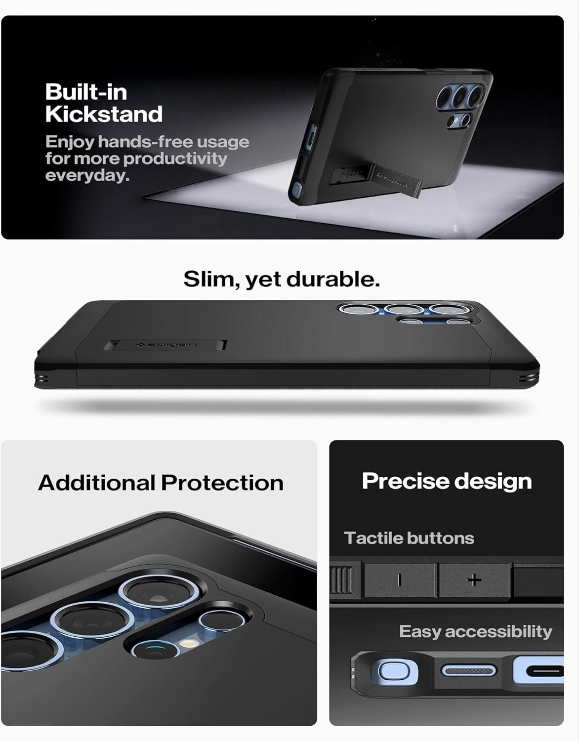 imageSpigen Tough Armor Ai MagFit Designed for Galaxy S25 Plus Case Kickstand Fast Wireless Charging 2025 Abyss Green Ai MagFit Kickstand 2025Black