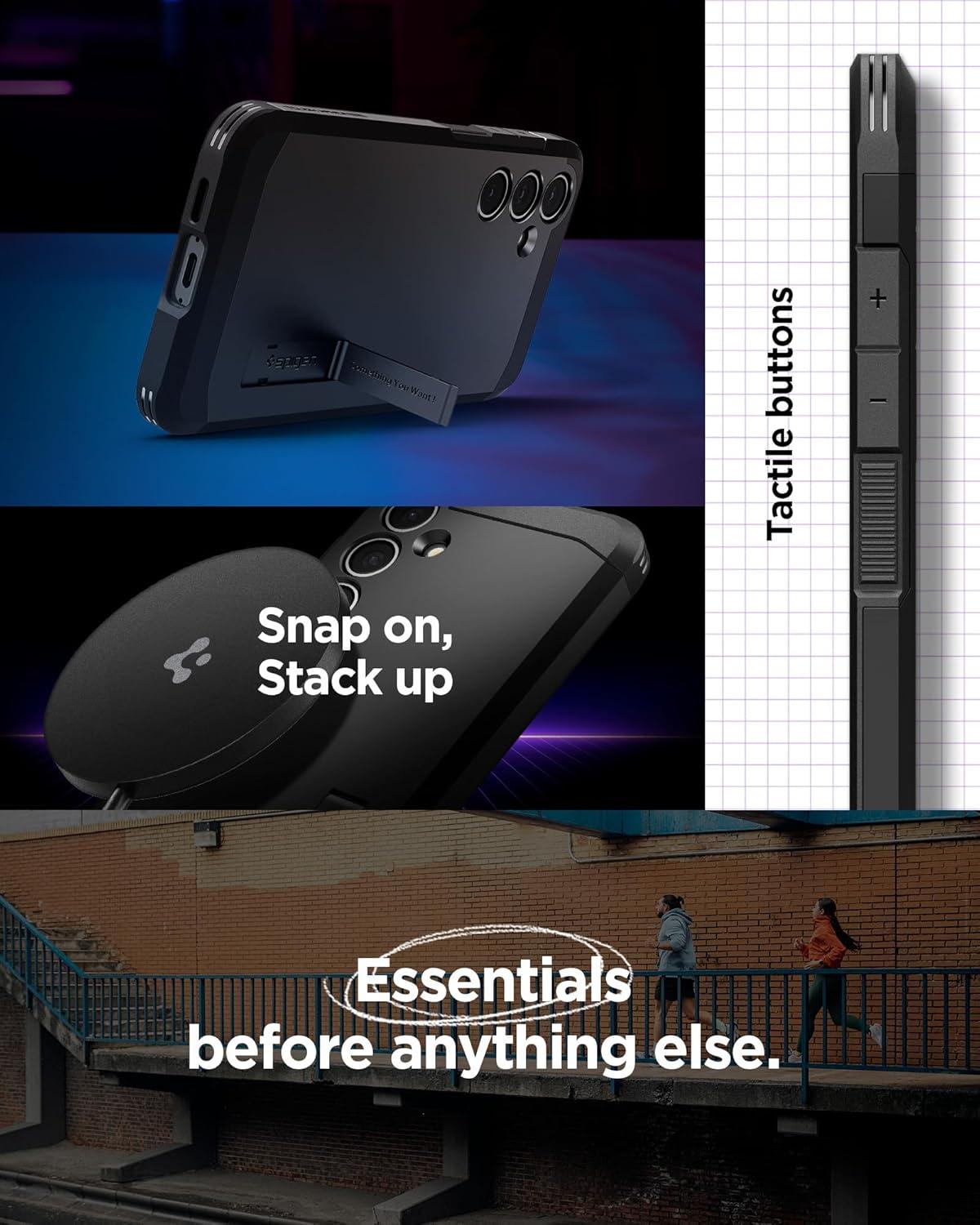 imageSpigen Tough Armor Ai MagFit Designed for Galaxy S25 Plus Case Kickstand Fast Wireless Charging 2025 Abyss Green Ai MagFit Kickstand 2025Black