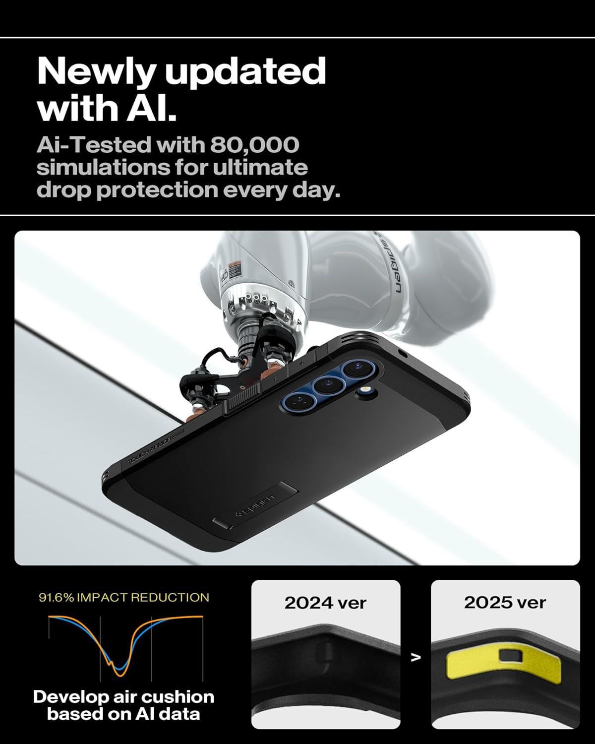 imageSpigen Tough Armor Ai MagFit Designed for Galaxy S25 Plus Case Kickstand Fast Wireless Charging 2025 Abyss Green Ai MagFit Kickstand 2025Black