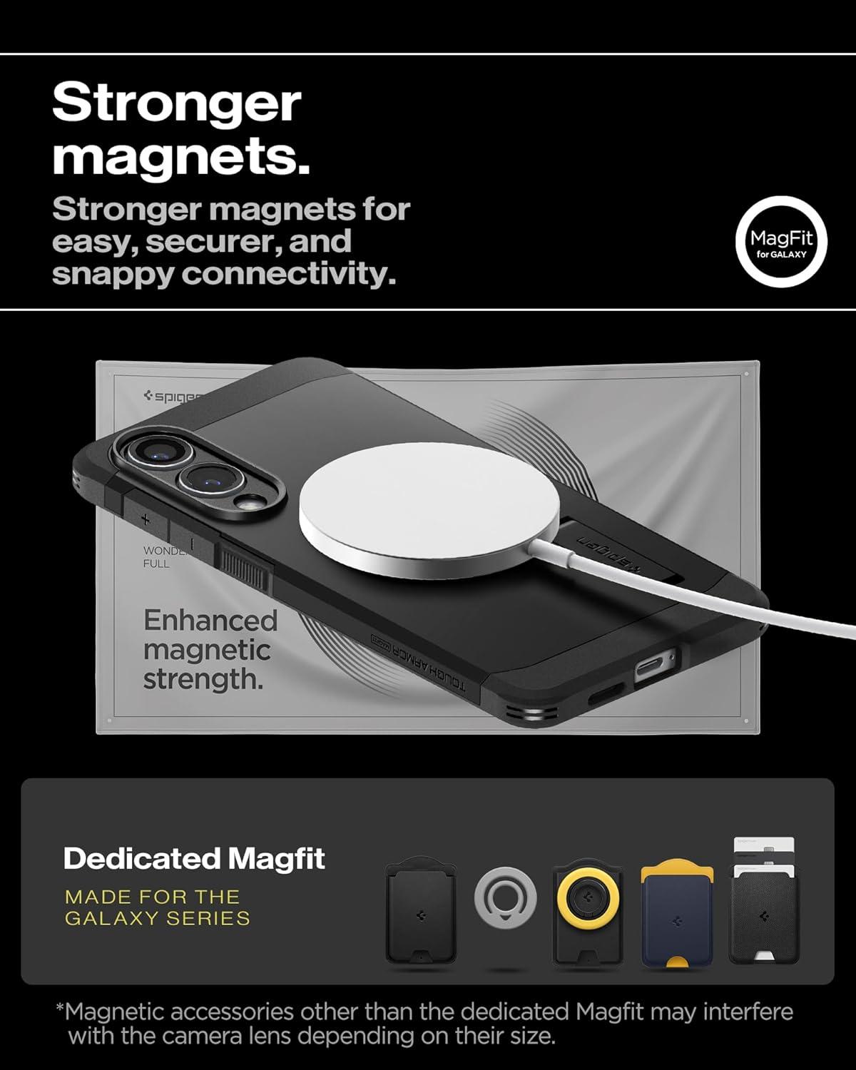 imageSpigen Tough Armor Ai MagFit Designed for Galaxy S25 Plus Case Kickstand Fast Wireless Charging 2025 Abyss Green Ai MagFit Kickstand 2025Black