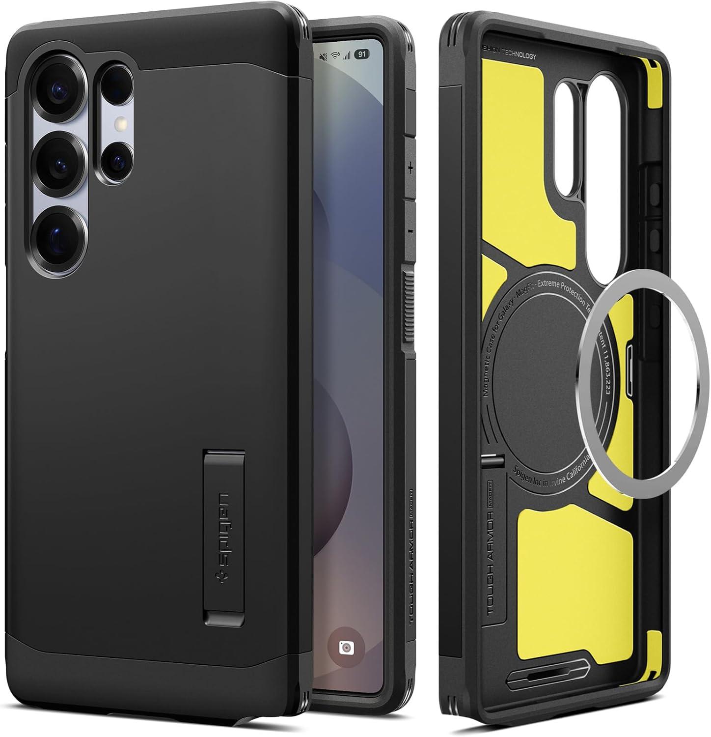 imageSpigen Tough Armor Ai MagFit Designed for Galaxy S25 Plus Case Kickstand Fast Wireless Charging 2025 Abyss Green Ai MagFit Kickstand 2025Black
