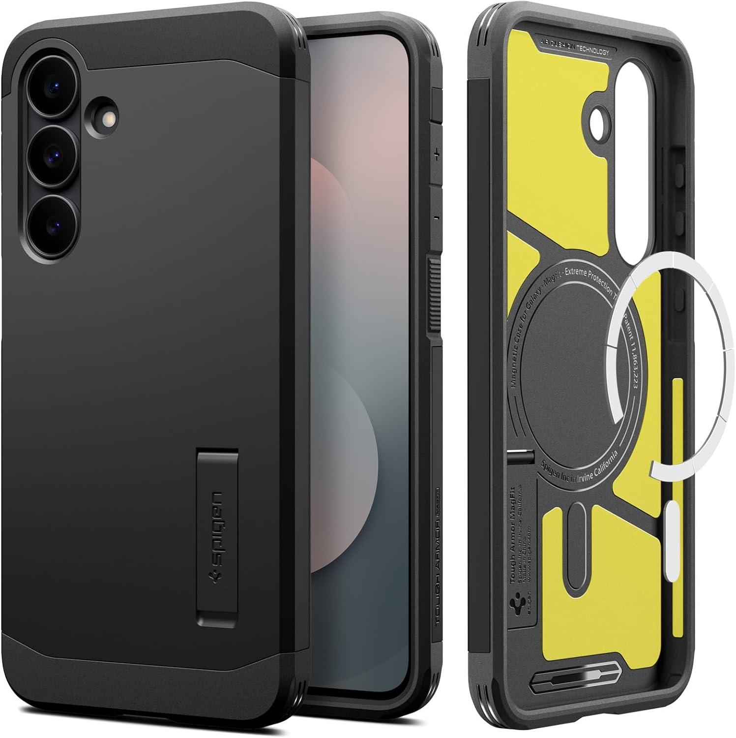 imageSpigen Tough Armor Ai MagFit Designed for Galaxy S25 Plus Case Kickstand Fast Wireless Charging 2025 Abyss Green Ai MagFit Kickstand 2025Black