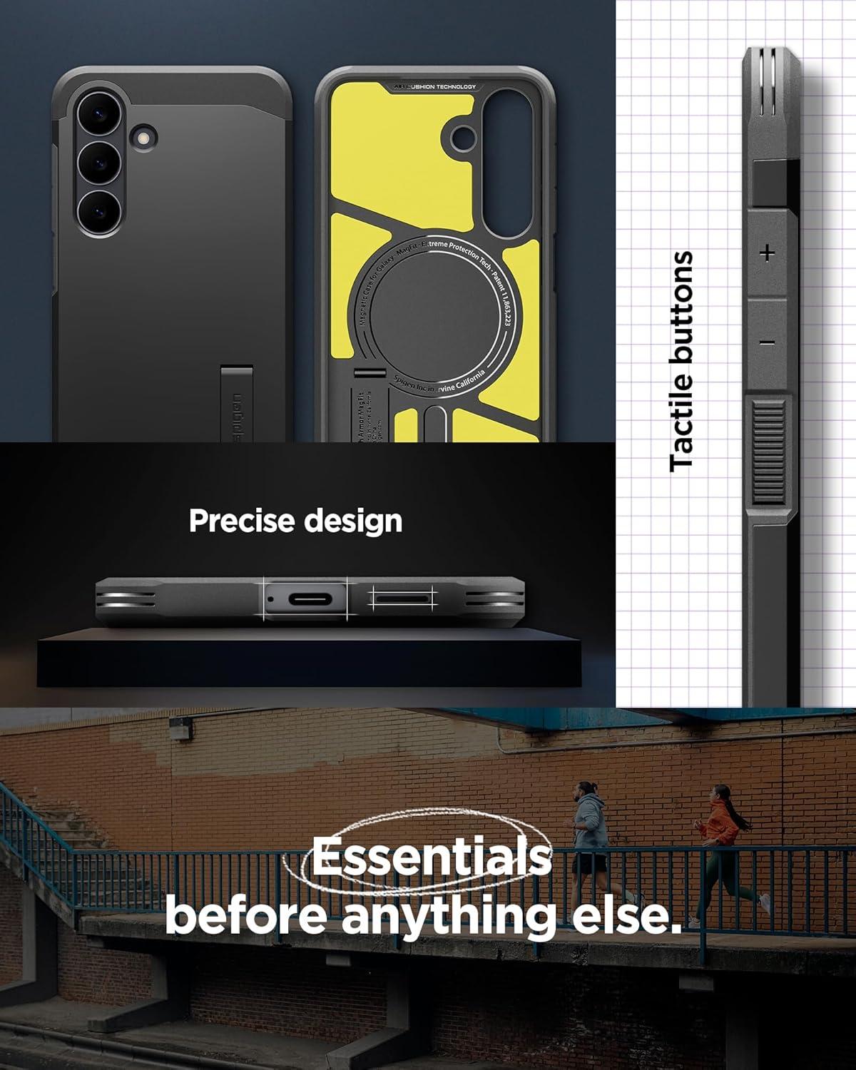 imageSpigen Tough Armor Ai MagFit Designed for Galaxy S25 Plus Case Kickstand Fast Wireless Charging 2025 Abyss Green Ai MagFit Kickstand 2025Black