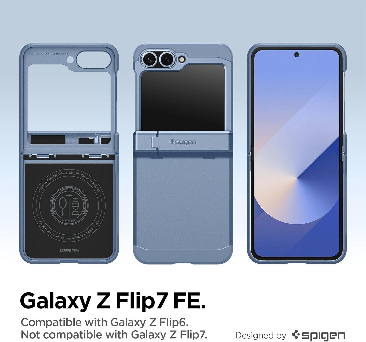 imageSpigen Tough Armor Pro MagFit for Galaxy Z Flip 7 FE Case and Z Flip 6 Case Not Compatible with Flip 7 Builtin Magnet Sierra BlueSierra Blue