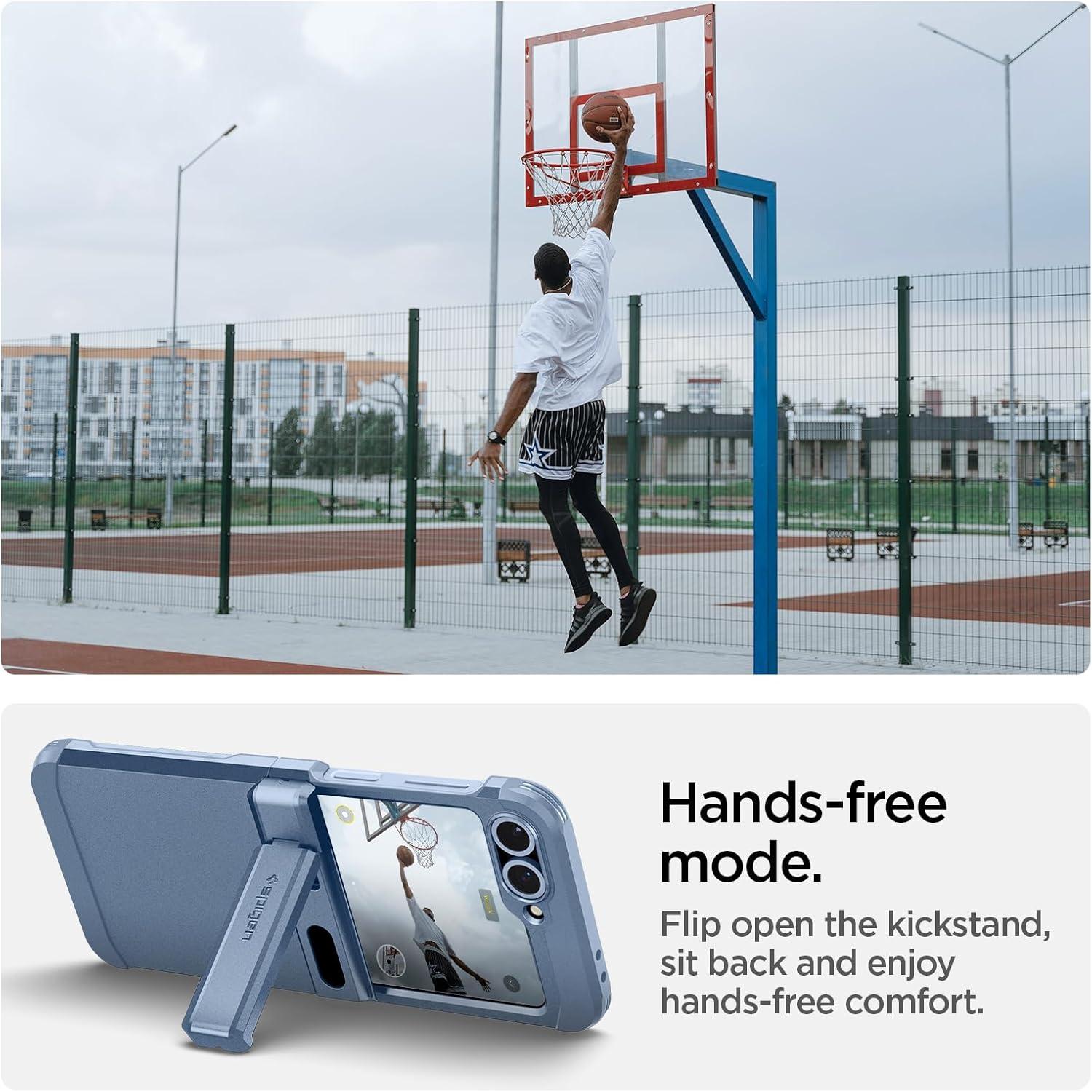 imageSpigen Tough Armor Pro MagFit for Galaxy Z Flip 7 FE Case and Z Flip 6 Case Not Compatible with Flip 7 Builtin Magnet Sierra BlueSierra Blue