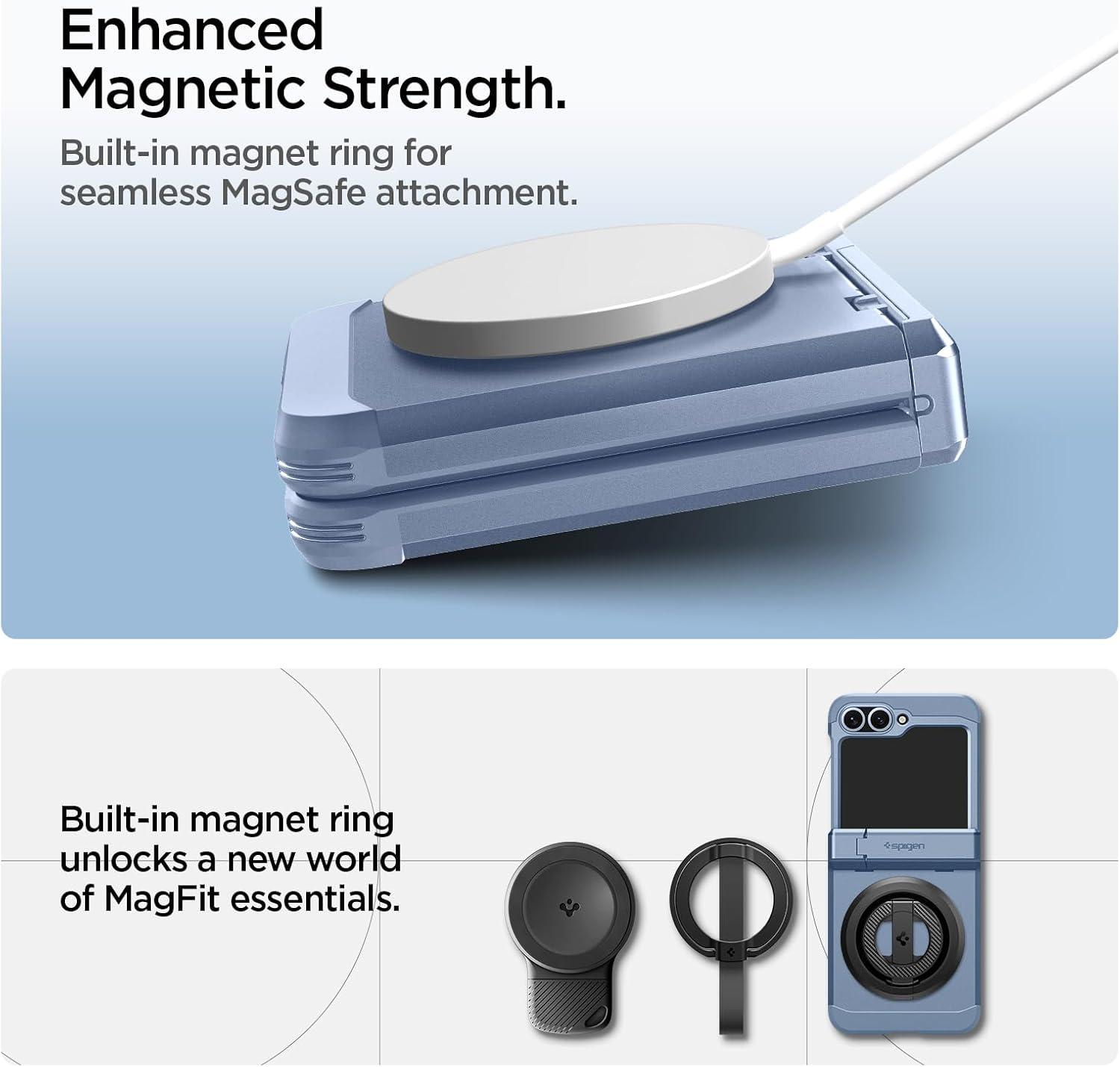 imageSpigen Tough Armor Pro MagFit for Galaxy Z Flip 7 FE Case and Z Flip 6 Case Not Compatible with Flip 7 Builtin Magnet Sierra BlueSierra Blue