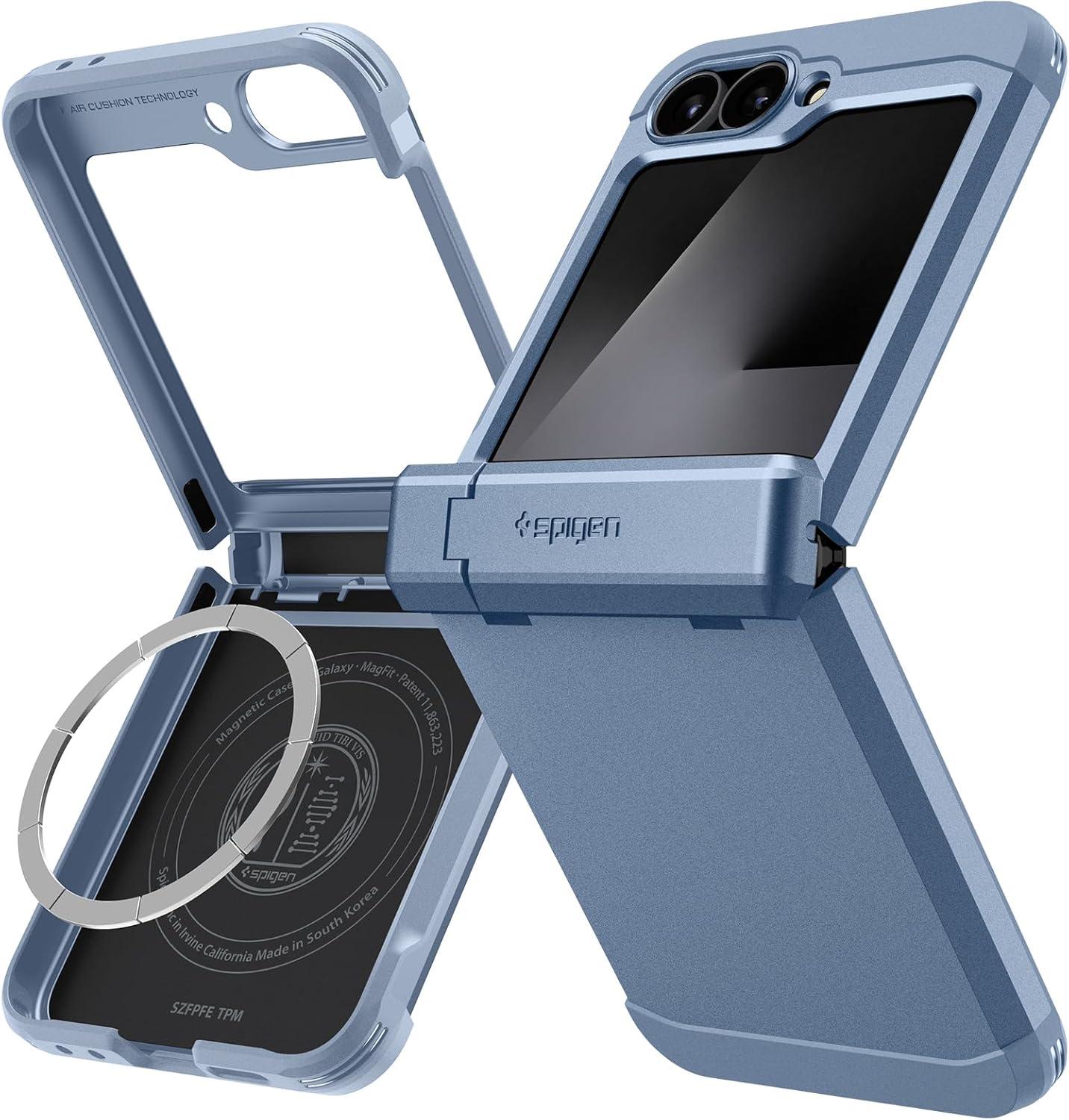 imageSpigen Tough Armor Pro MagFit for Galaxy Z Flip 7 FE Case and Z Flip 6 Case Not Compatible with Flip 7 Builtin Magnet Sierra BlueSierra Blue