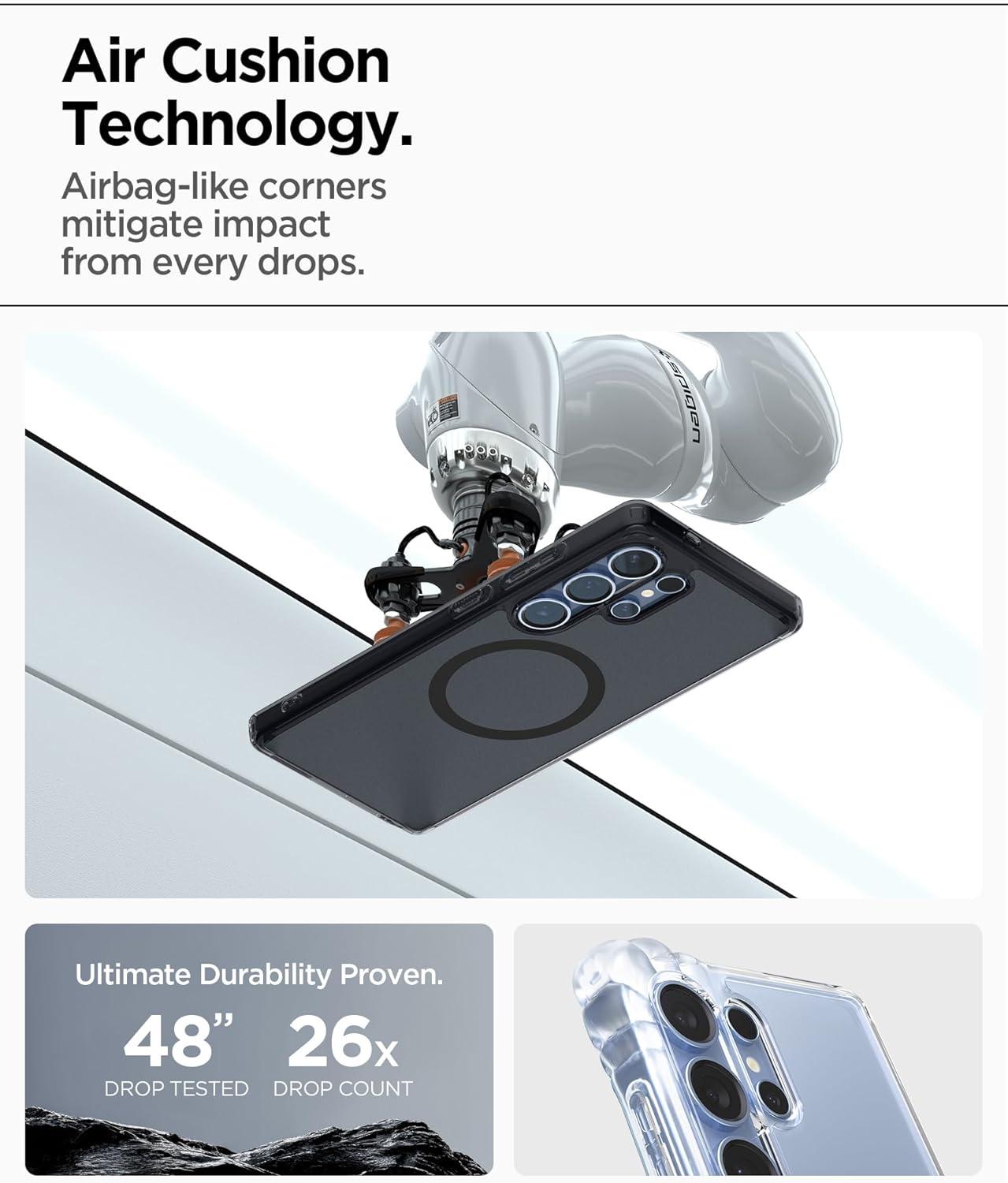 imageSpigen Ultra Hybrid MagFit Designed for Galaxy S25 Plus Case Qi2 CertifiedMagnet for Galaxy 2025 Zero One White Ultra Hybrid MagFit Qi2 Certified Magnet for Galaxy 2025Frost Black