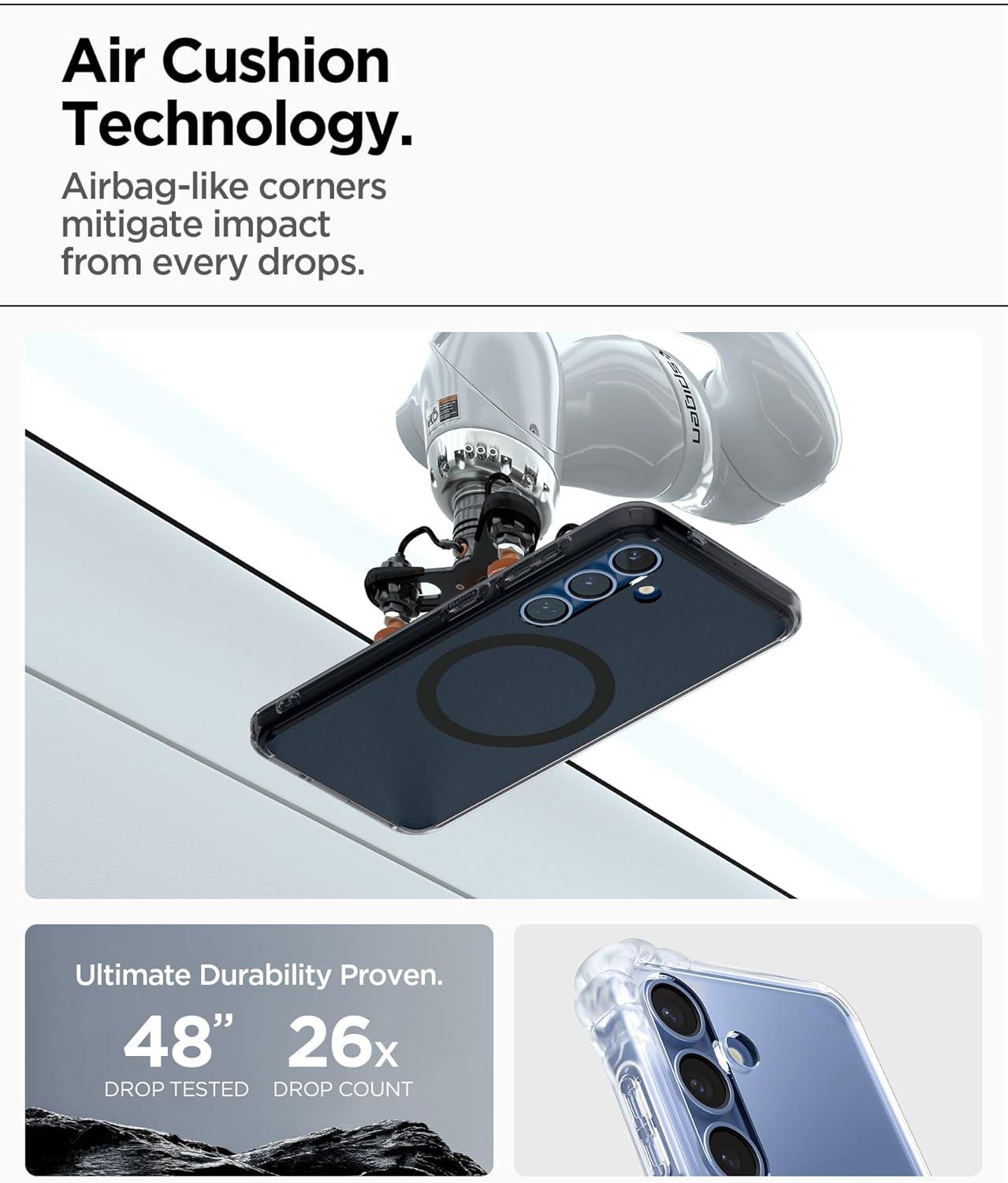 imageSpigen Ultra Hybrid MagFit Designed for Galaxy S25 Plus Case Qi2 CertifiedMagnet for Galaxy 2025 Zero One White Ultra Hybrid MagFit Qi2 Certified Magnet for Galaxy 2025Frost Black