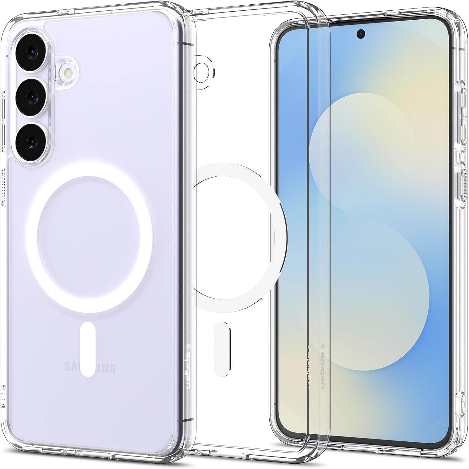 imageSpigen Ultra Hybrid MagFit Designed for Galaxy S25 Plus Case Qi2 CertifiedMagnet for Galaxy 2025 Zero One White Ultra Hybrid MagFit Qi2 Certified Magnet for Galaxy 2025Clear