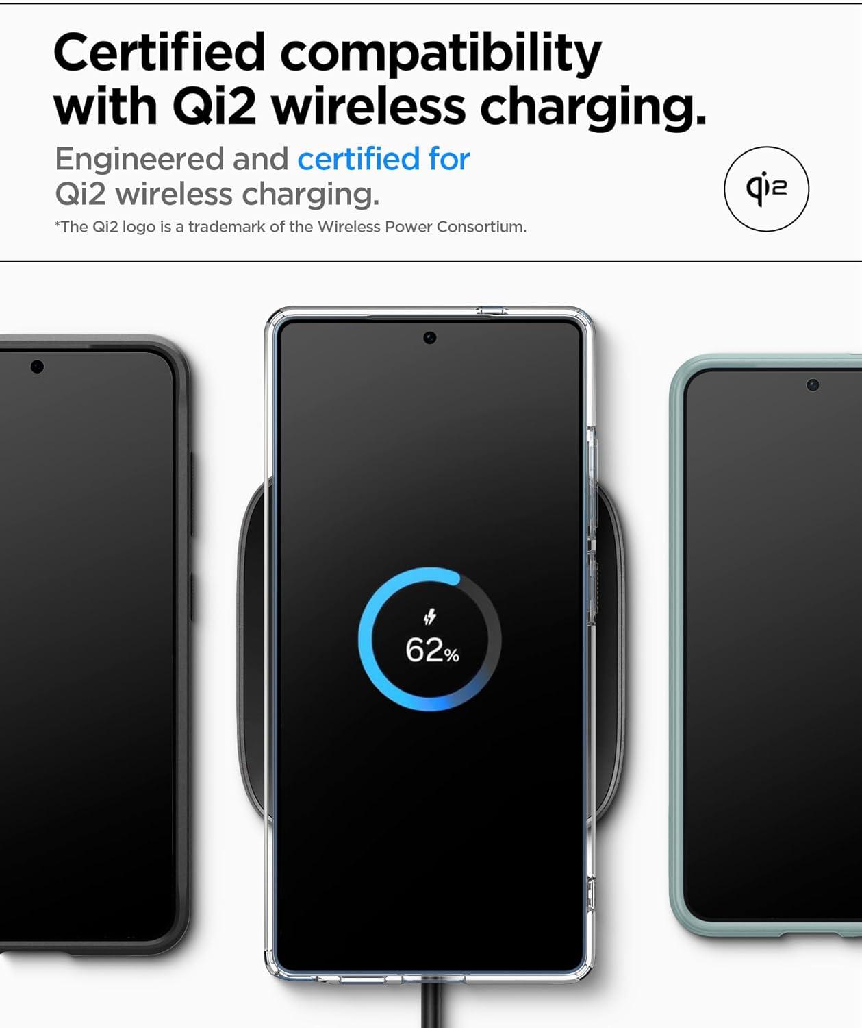 imageSpigen Ultra Hybrid MagFit Designed for Galaxy S25 Plus Case Qi2 CertifiedMagnet for Galaxy 2025 Zero One White Ultra Hybrid MagFit Qi2 Certified Magnet for Galaxy 2025Clear