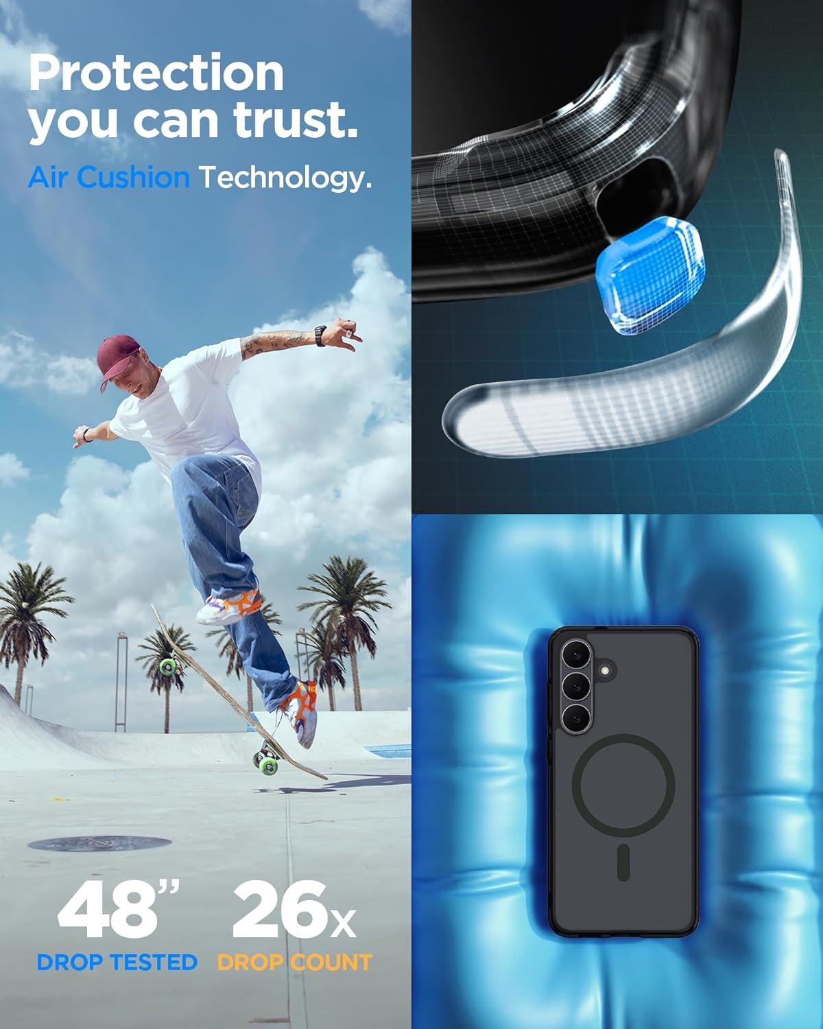 imageSpigen Ultra Hybrid MagFit Designed for Galaxy S25 Plus Case Qi2 CertifiedMagnet for Galaxy 2025 Zero One White Ultra Hybrid MagFit Qi2 Certified Magnet for Galaxy 2025Frost Black